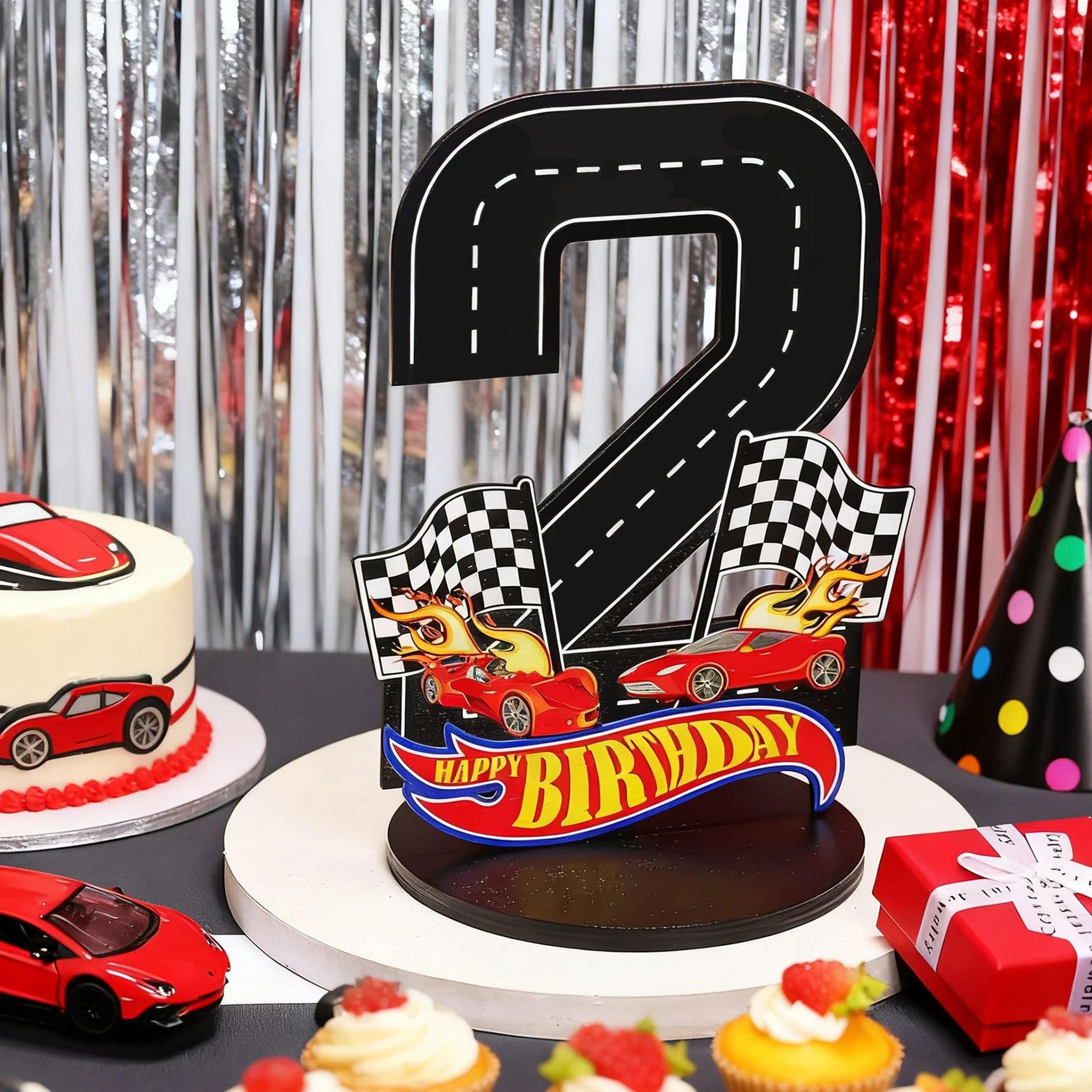 Racing Cars Birthday Numeral Candles Set  Checkered Cake Candles For RacingThemed Party Decorations 1