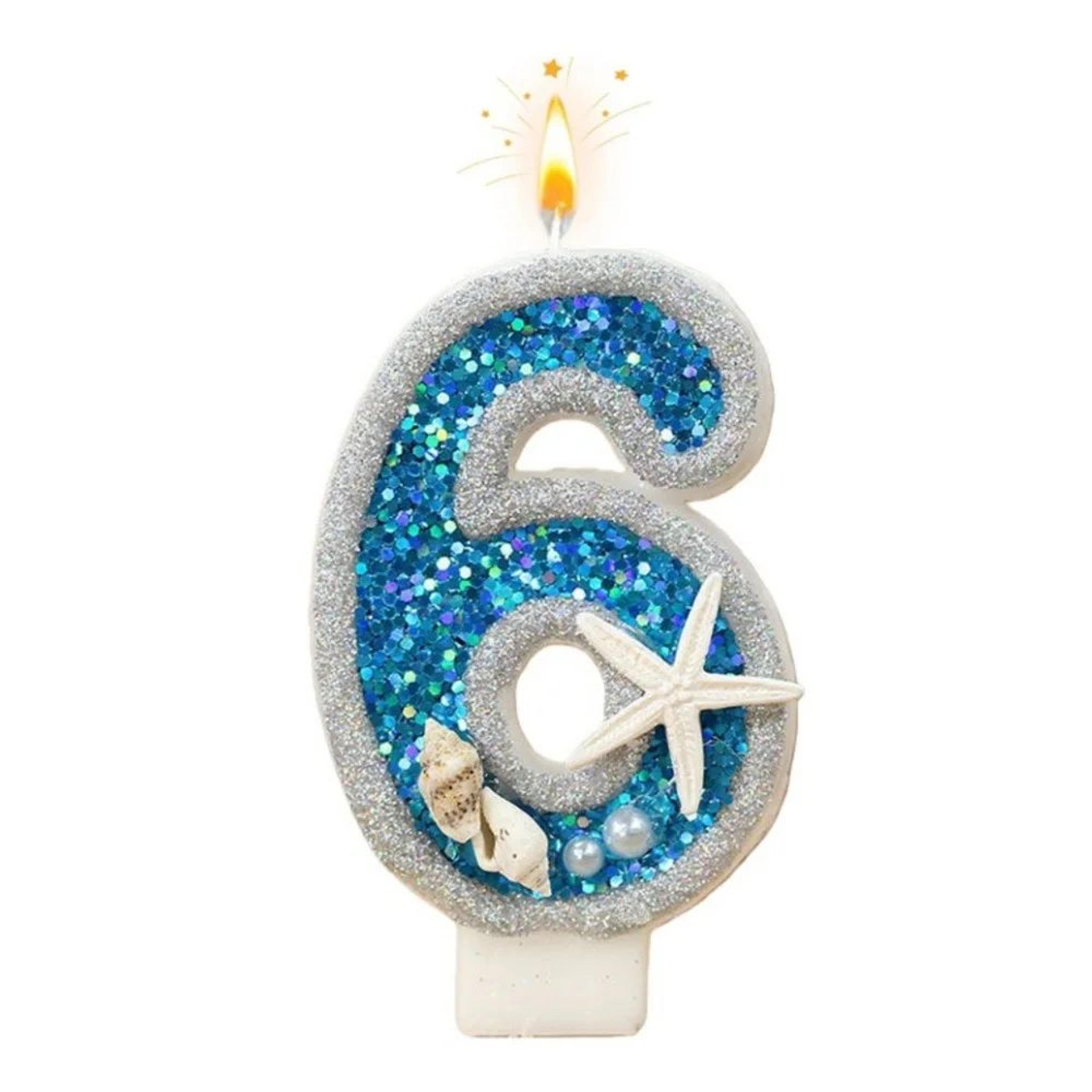 TwoColor Starfish Number Birthday Candle 09  Handmade Cake Decoration For Parties  Celebrations 12