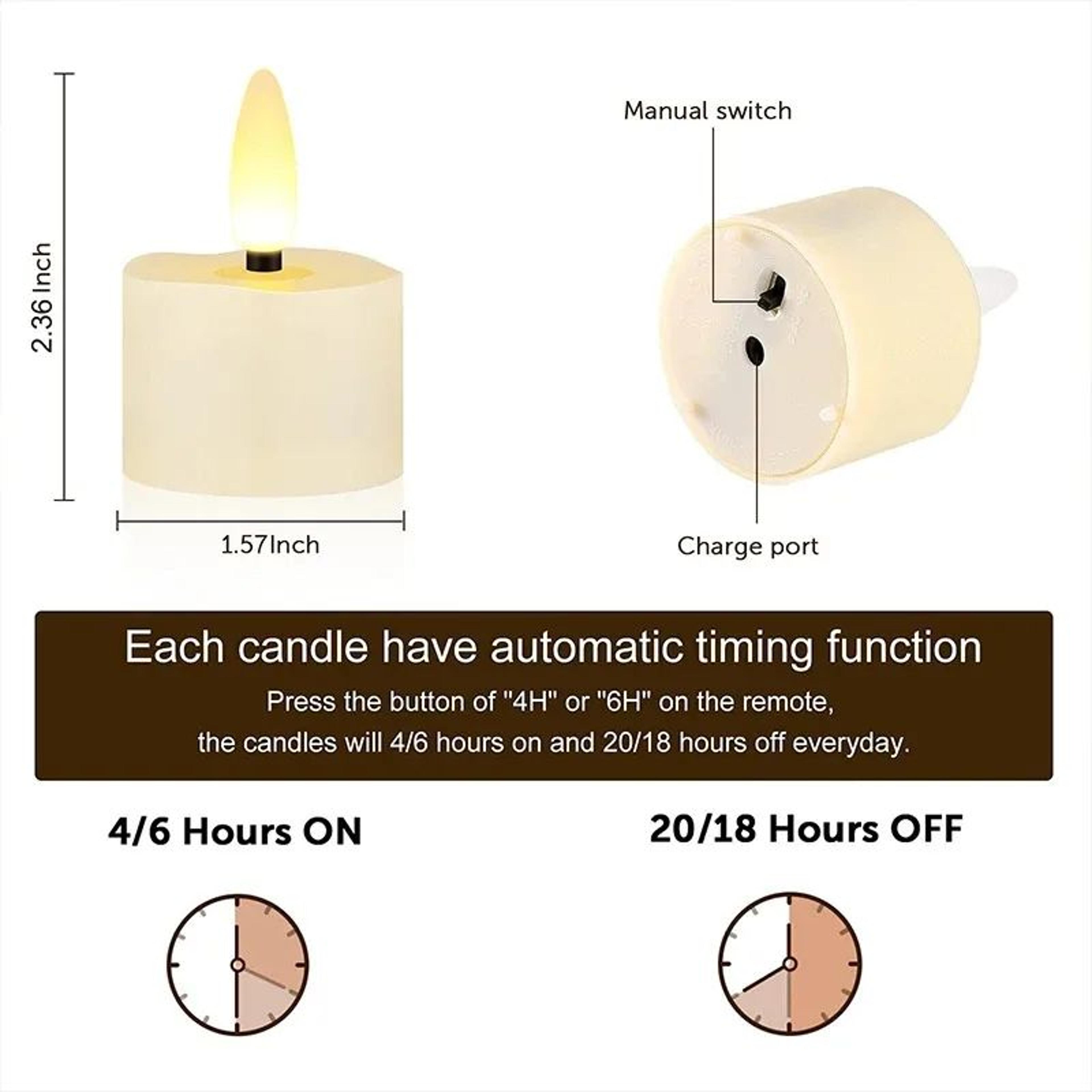 Rechargeable Flameless LED Tea Light Candles With Remote  Flickering Electronic Candles For Home De 4