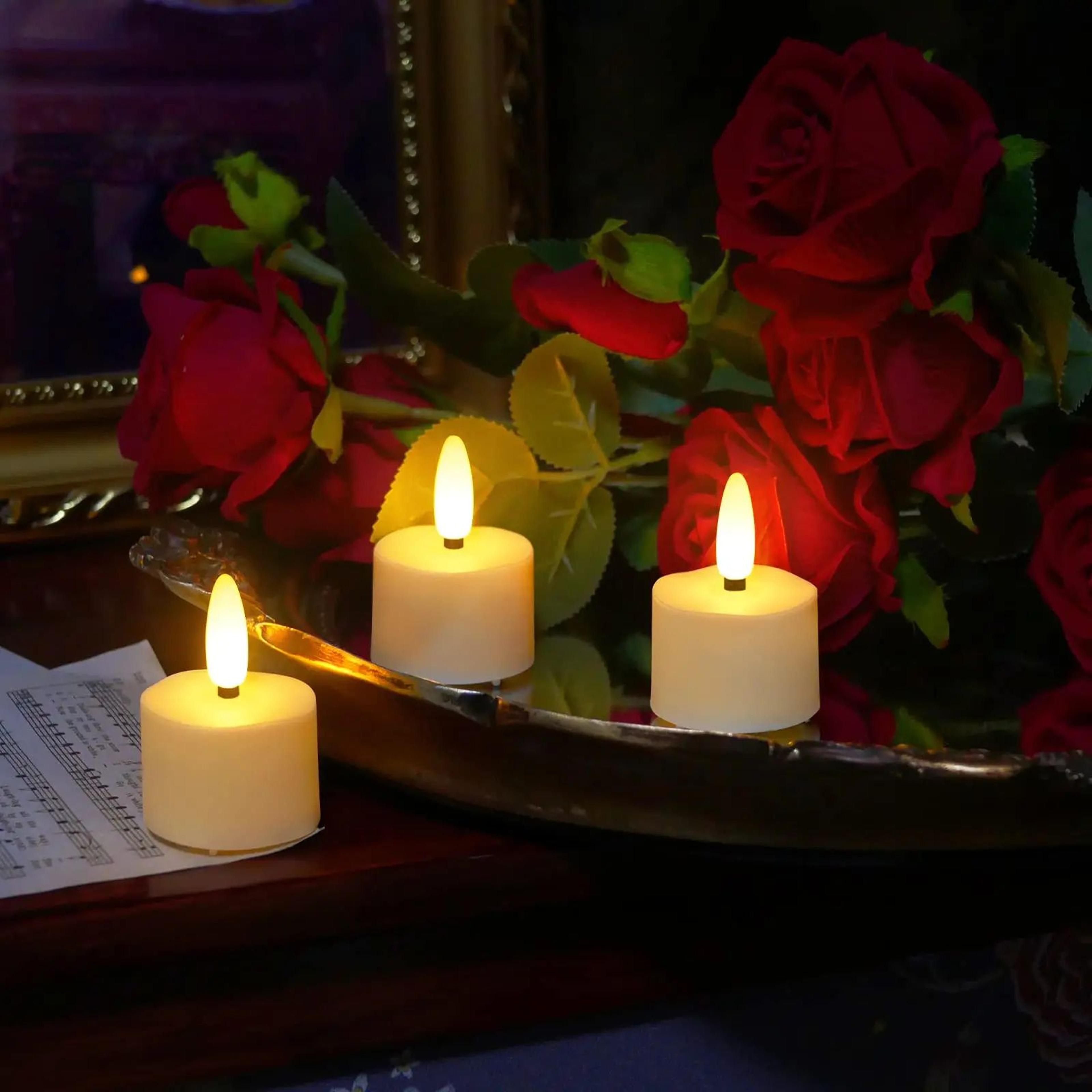12pcs Rechargeable LED Flameless Candles With Remote  Timer  USB Charging Flickering Warm White Lig 3