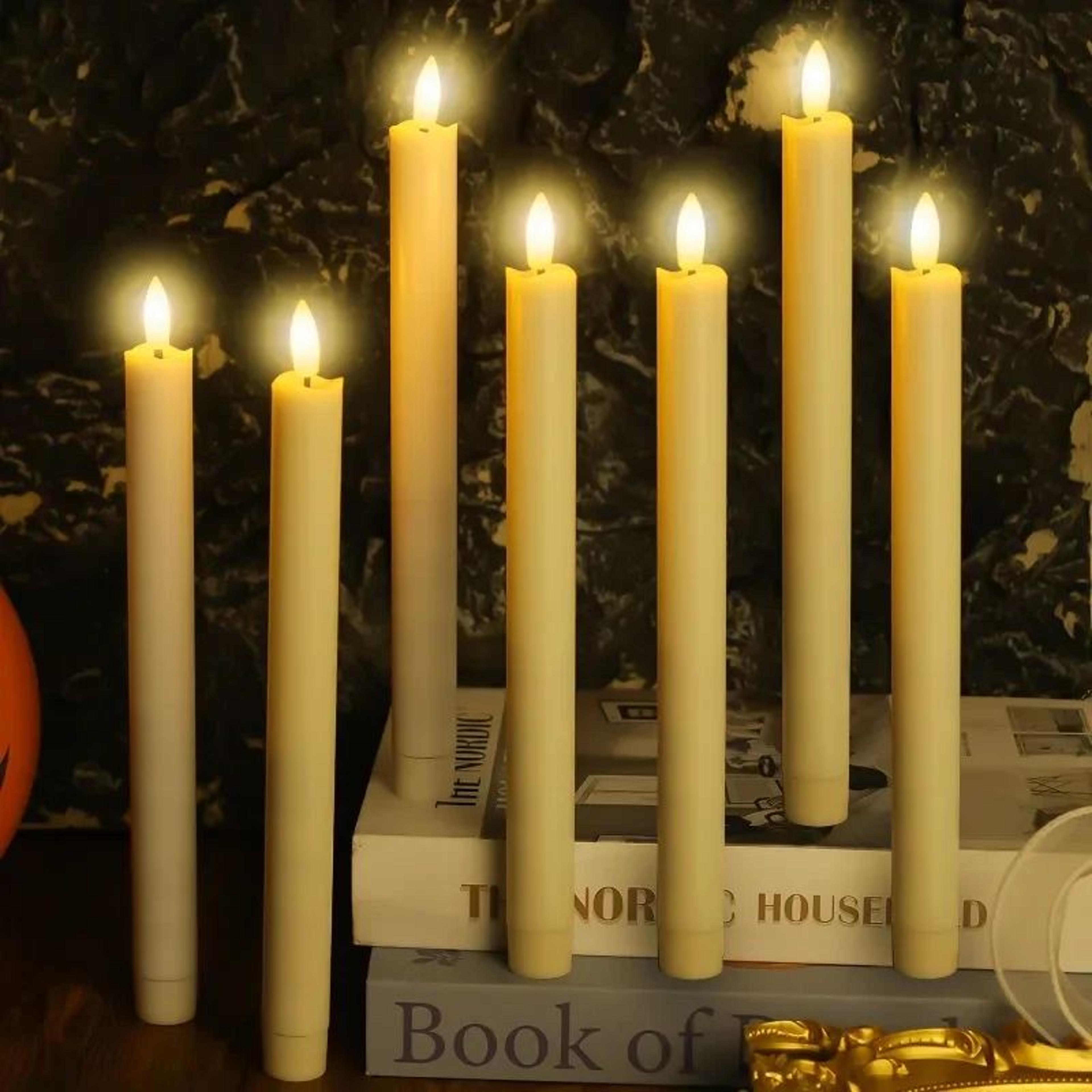 LED Flameless Taper Candles Battery Powered  Warm Light Long Pole Candles For Wedding Halloween  Ho 1