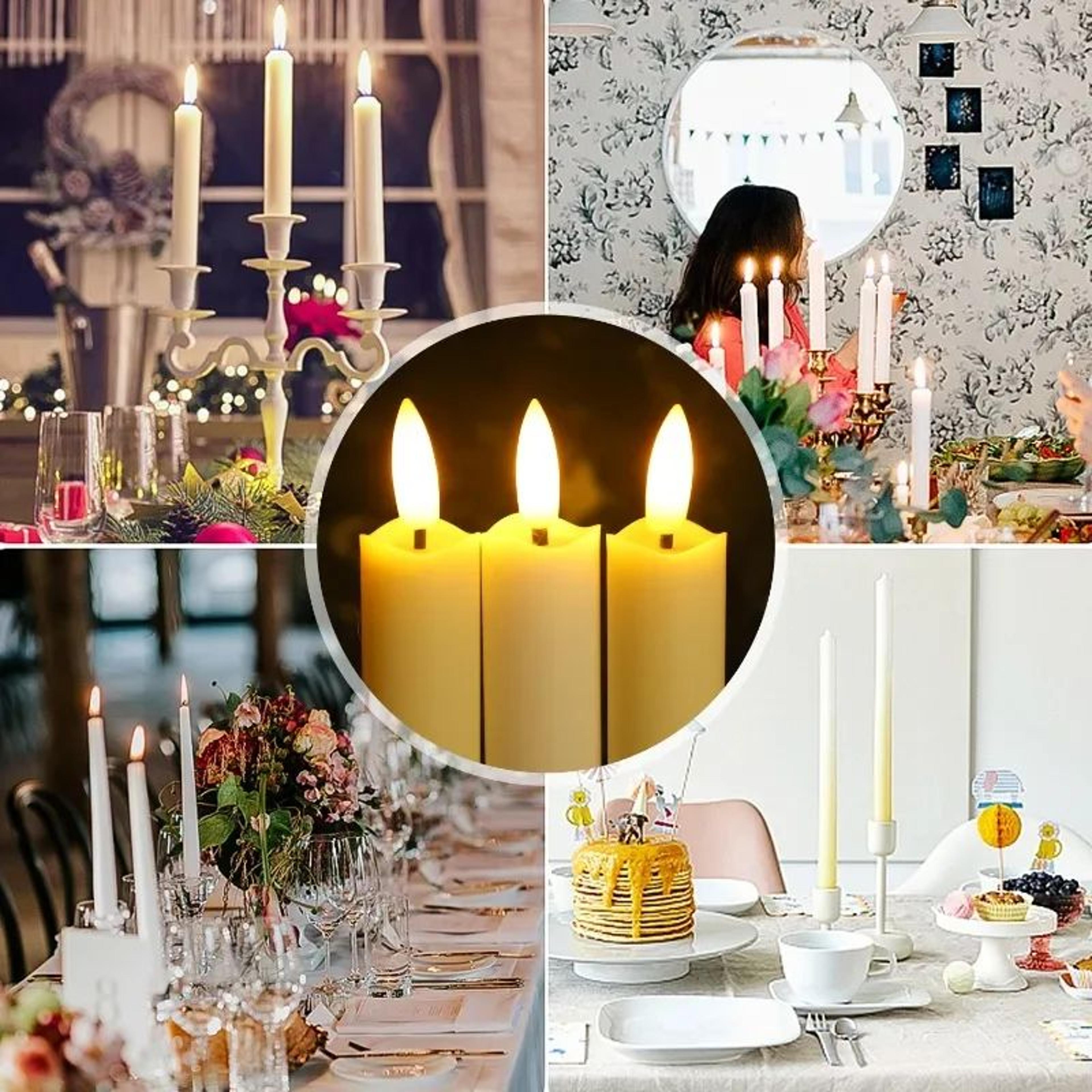 LED Flameless Taper Candles Battery Powered  Warm Light Long Pole Candles For Wedding Halloween  Ho 5