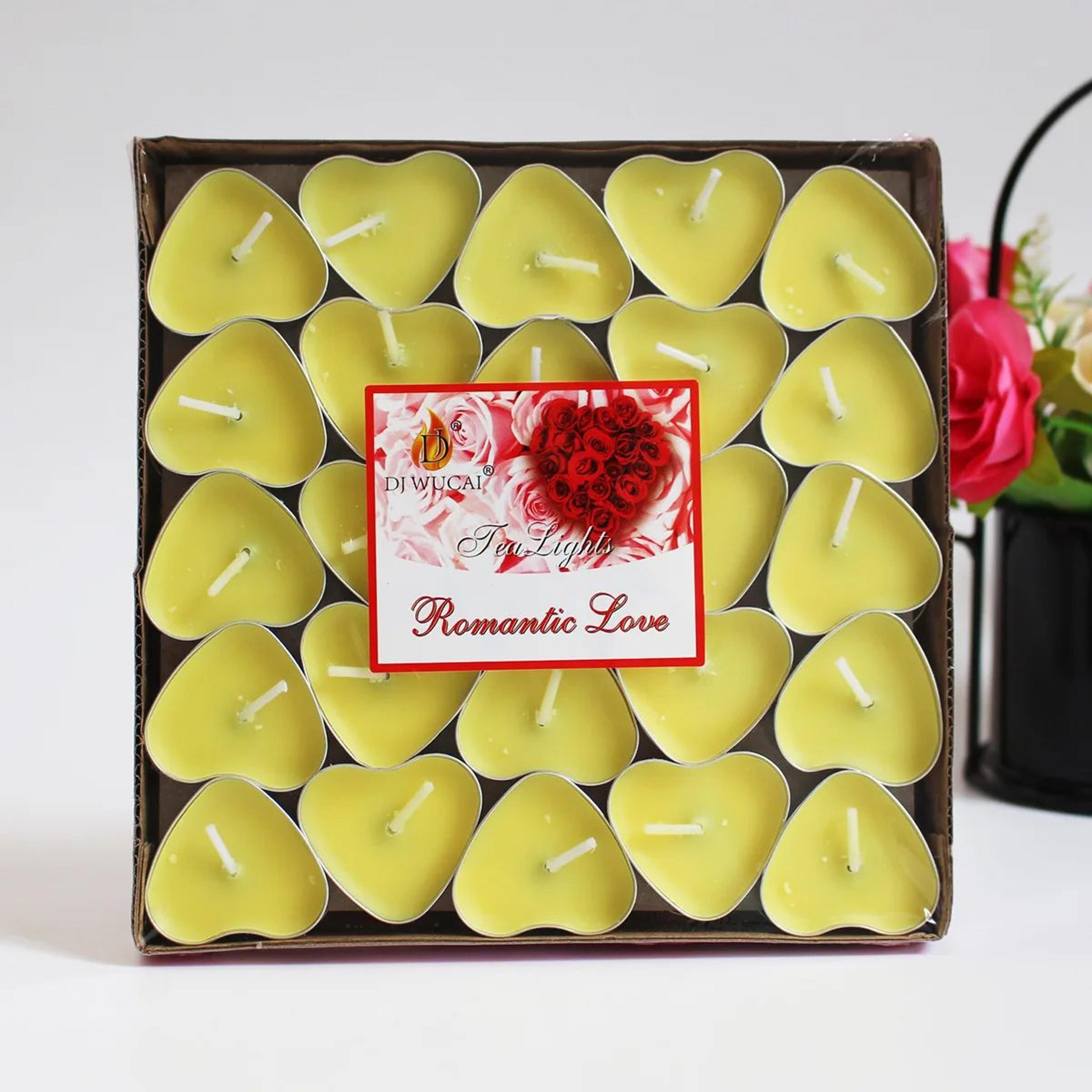 50pcs HeartShaped Tea Candles Set  Smokeless Wax Candles For Weddings Birthdays Valentines Day  DIY 11