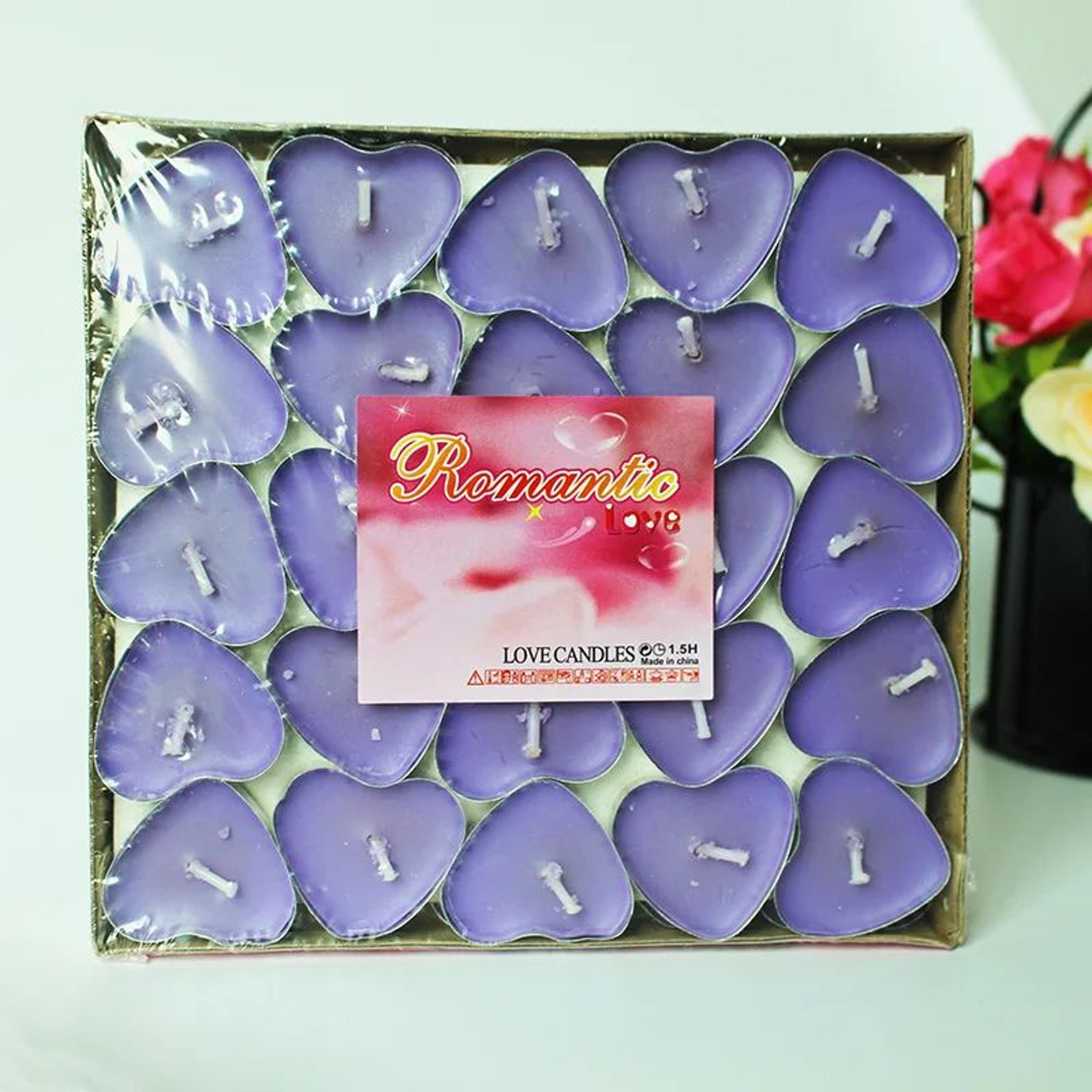 50pcs HeartShaped Tea Candles Set  Smokeless Wax Candles For Weddings Birthdays Valentines Day  DIY 8