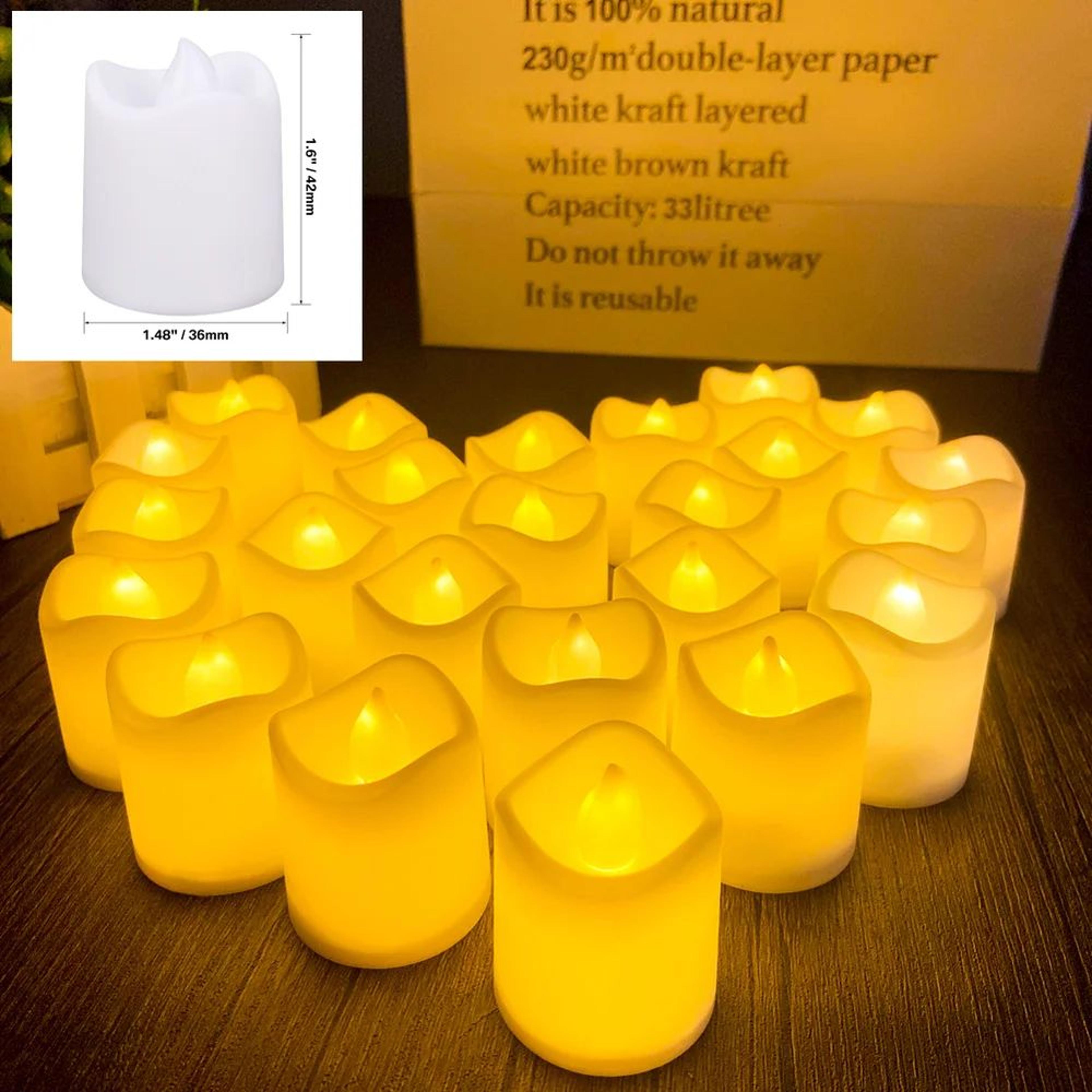 24Pcs Flickering LED Candle Tealights NoRemoteRemote Control Candles Flameless With Battery For Wed 3