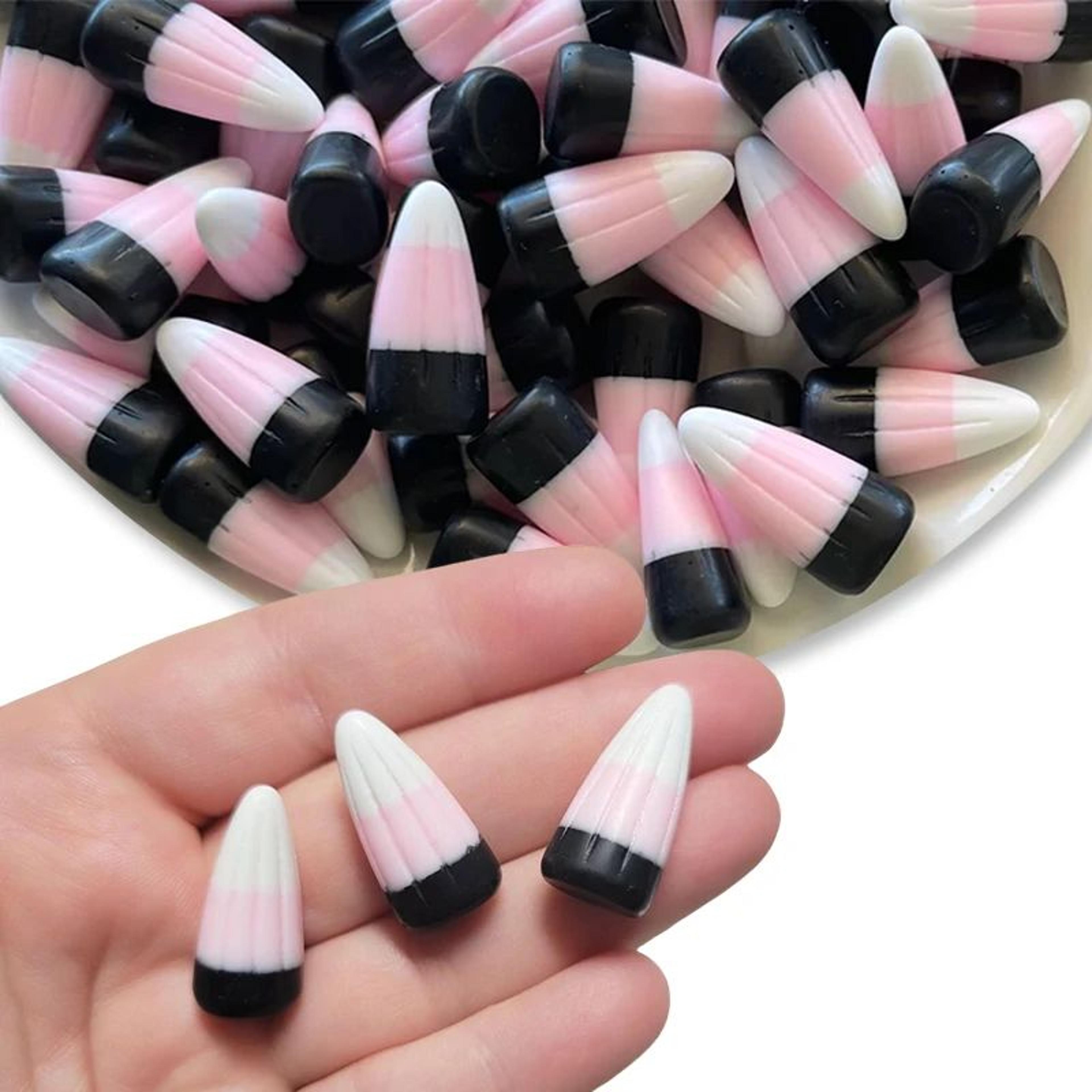 mini resin fake pink candy corn – halloween miniatures for diy crafts, fairy gardens & home decor