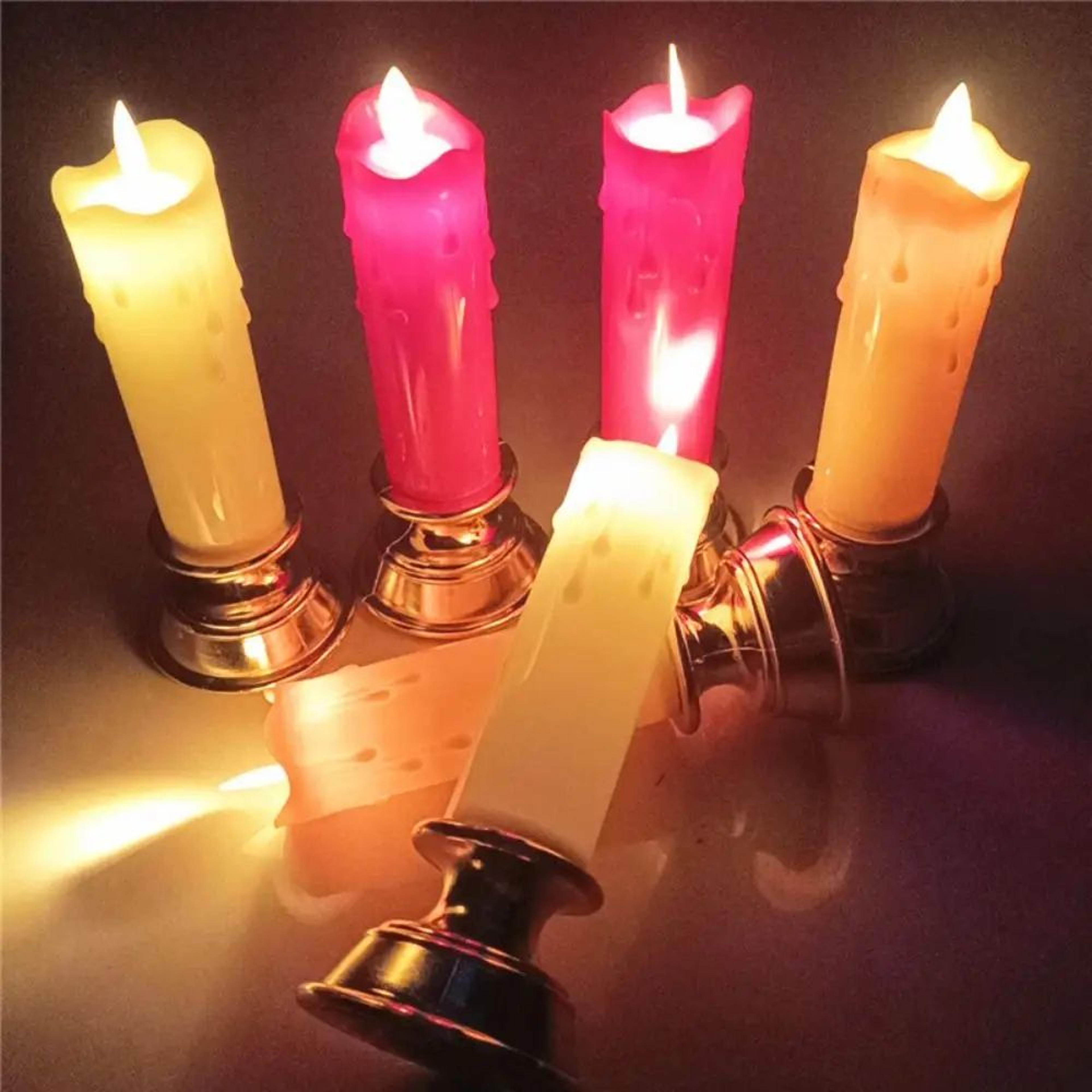 2pcs LED Flameless Electronic Candle Lights With Fairy String  Battery Operated Decorative Swing Ca 2