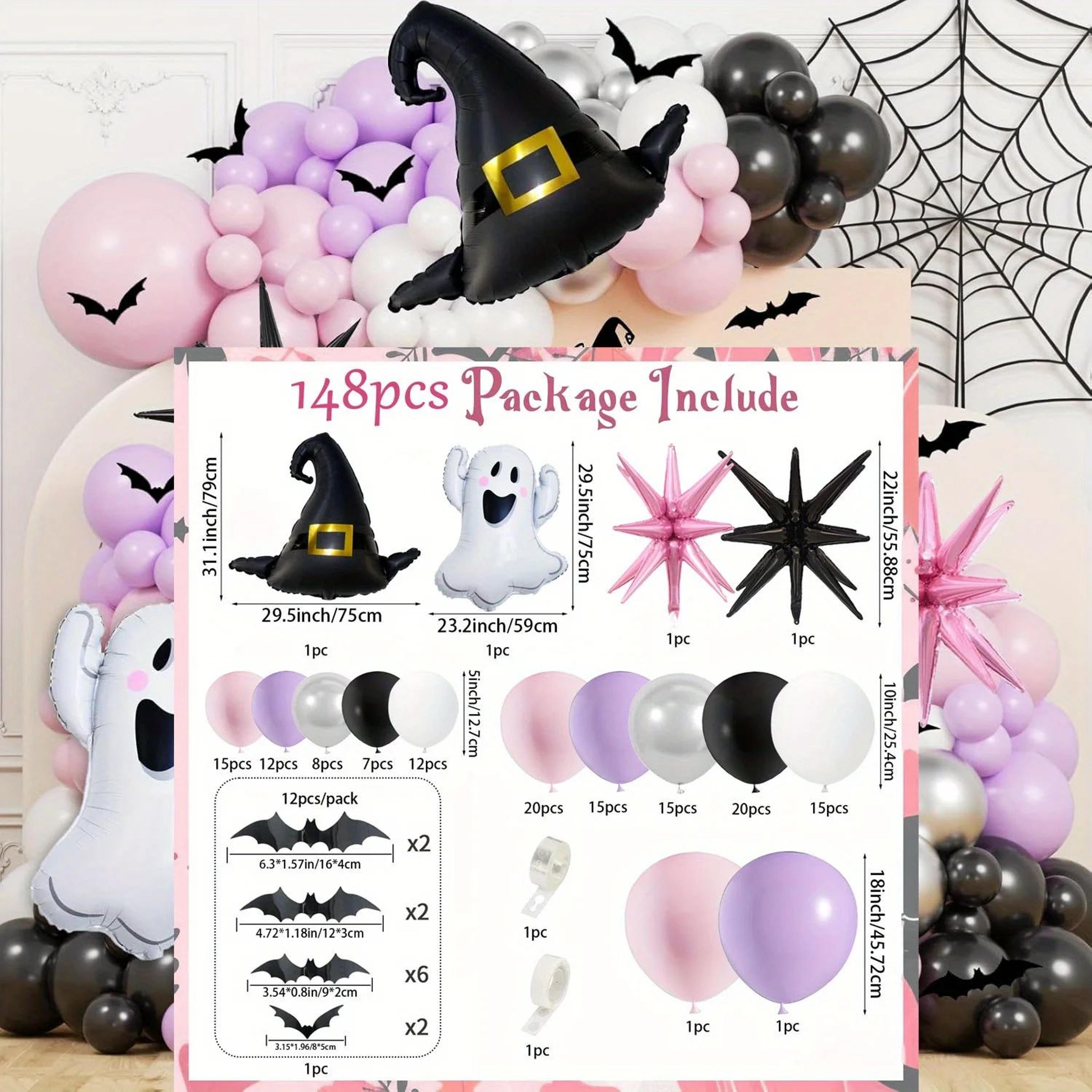 148pcs Pink  Purple Halloween Balloon Garland Kit  Ghost Foil Balloons Latex Party Decorations  Arc 2