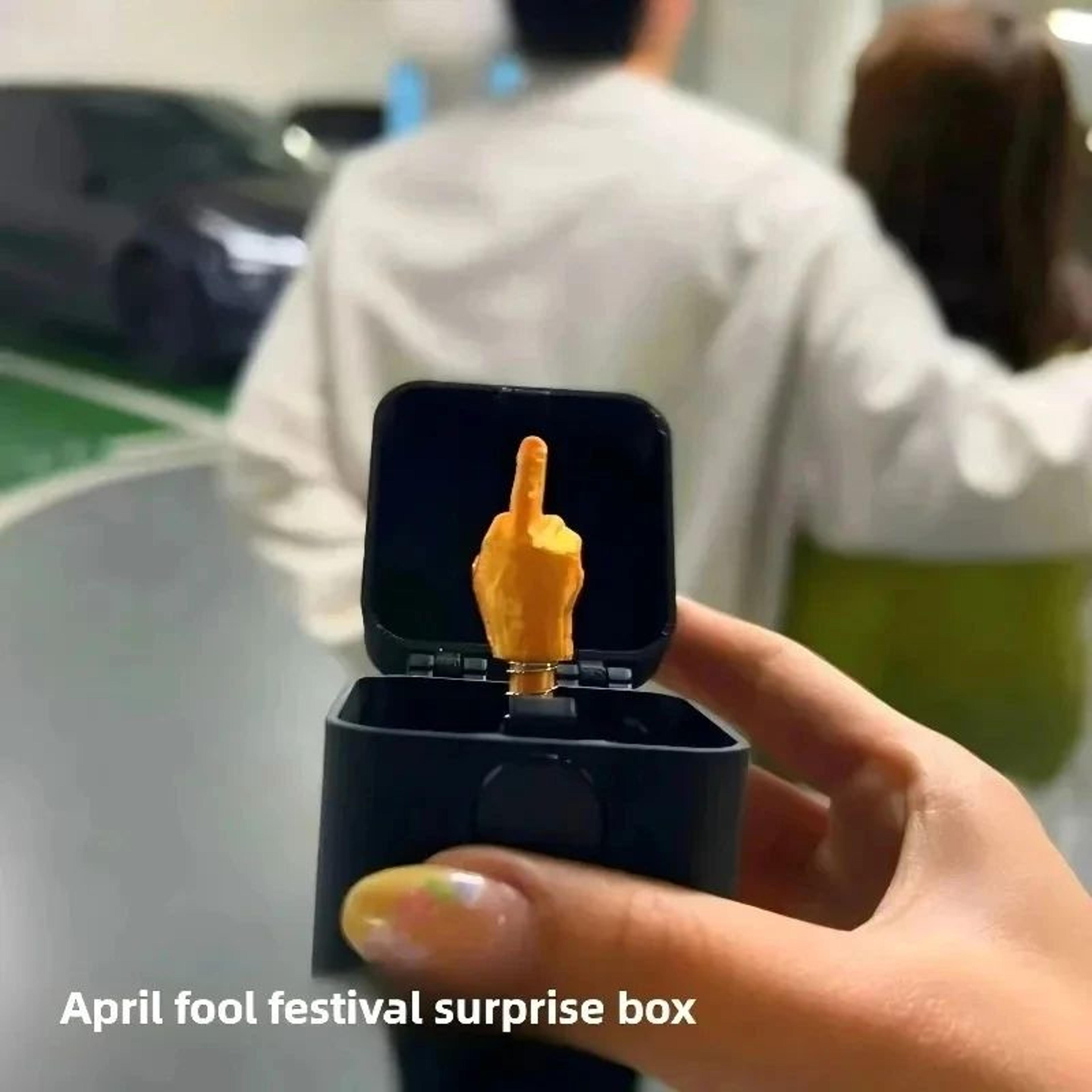 Funny Middle Finger In Box  Novelty Desk Decor Gag Gift For Halloween Christmas  Birthdays 1