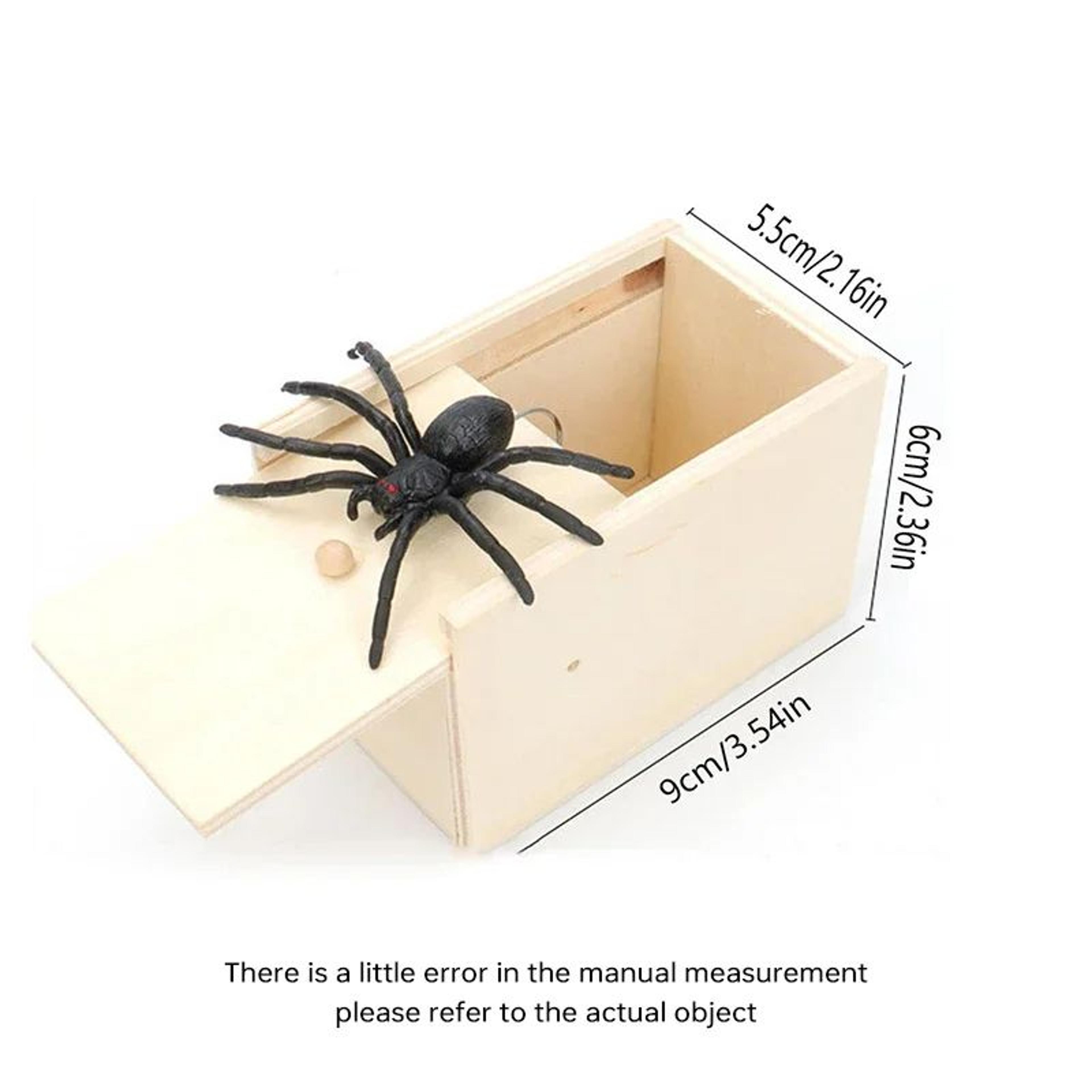 Simulation Spider Prank Box  Wooden Surprise Spider Joke Toy For Halloween  Party Favors 5