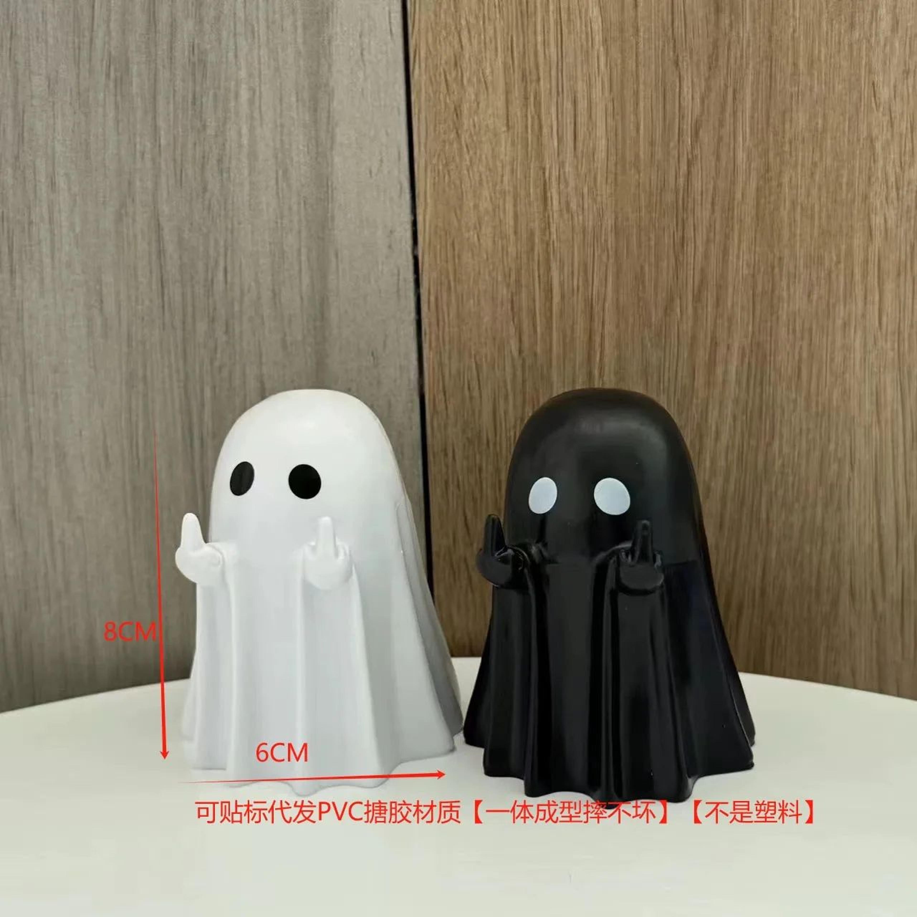 Cute Middle Finger Ghost Statue  Funny Halloween Decor Coffee Table Centerpiece  Horror Figurine 4