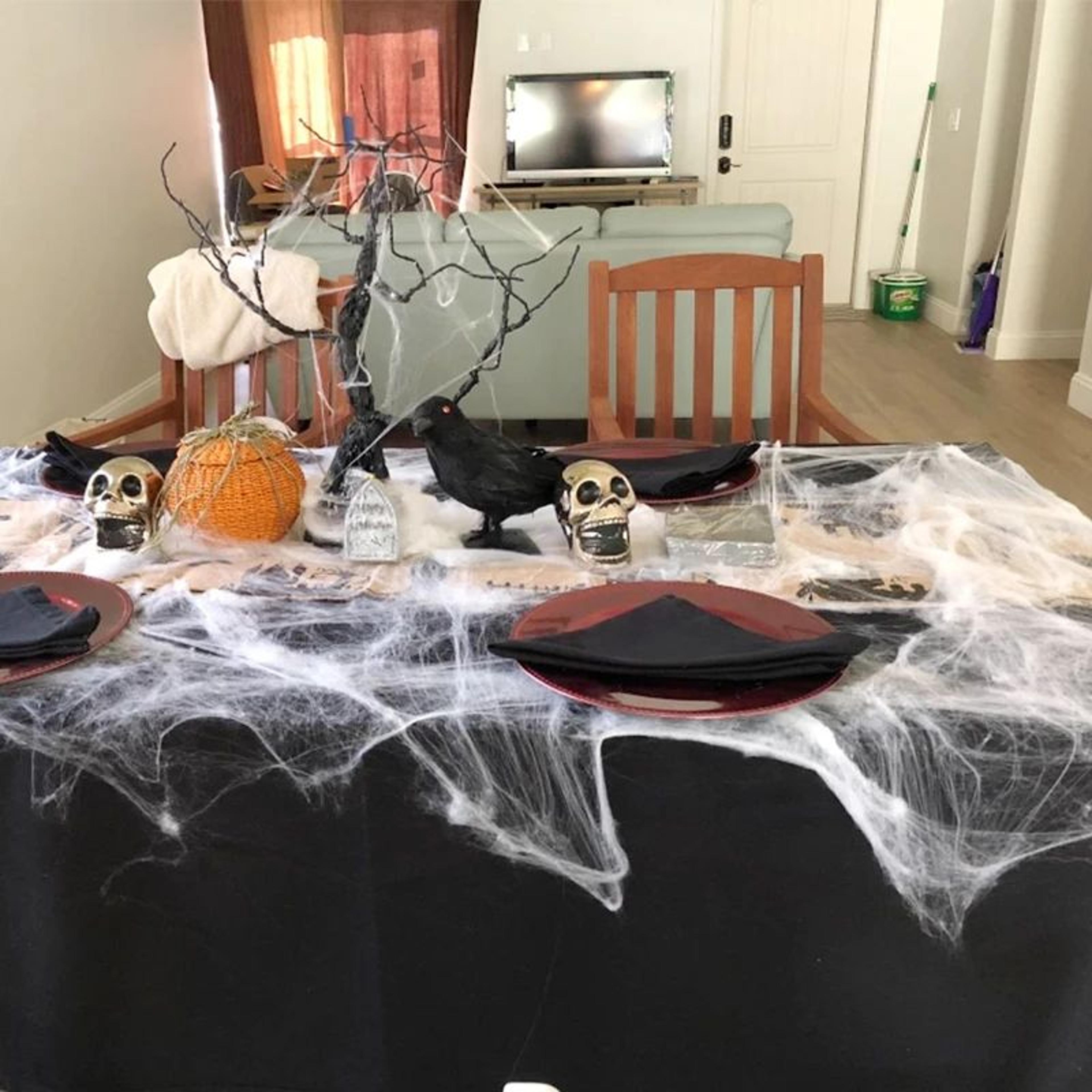 Stretchable Artificial Spider Web  Halloween Cobweb Decoration For Haunted Houses Parties  IndoorOu 2