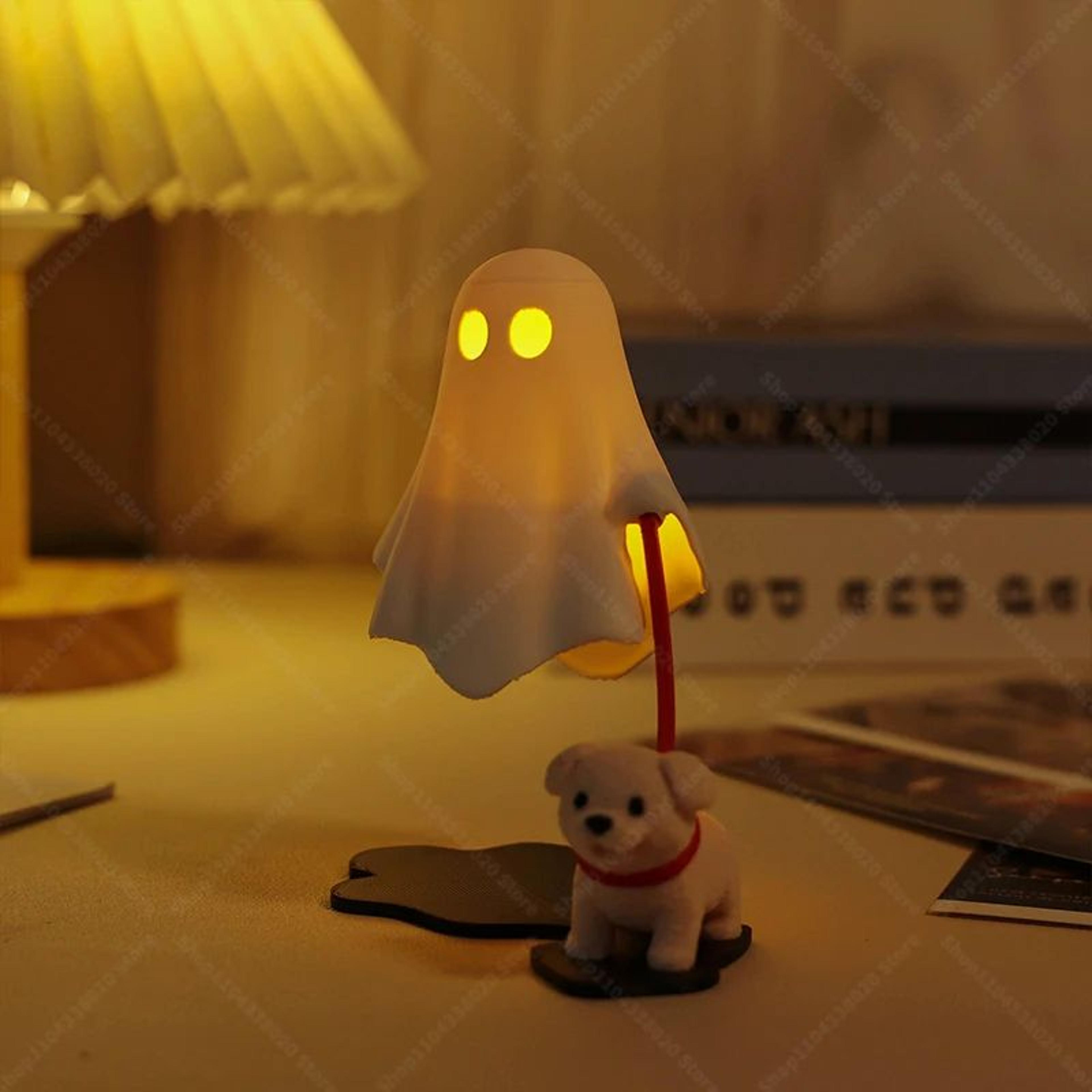 Cute Ghost LED Night Light With Dog Figure  Halloween Desk Lamp  Warm Bedroom Light 1