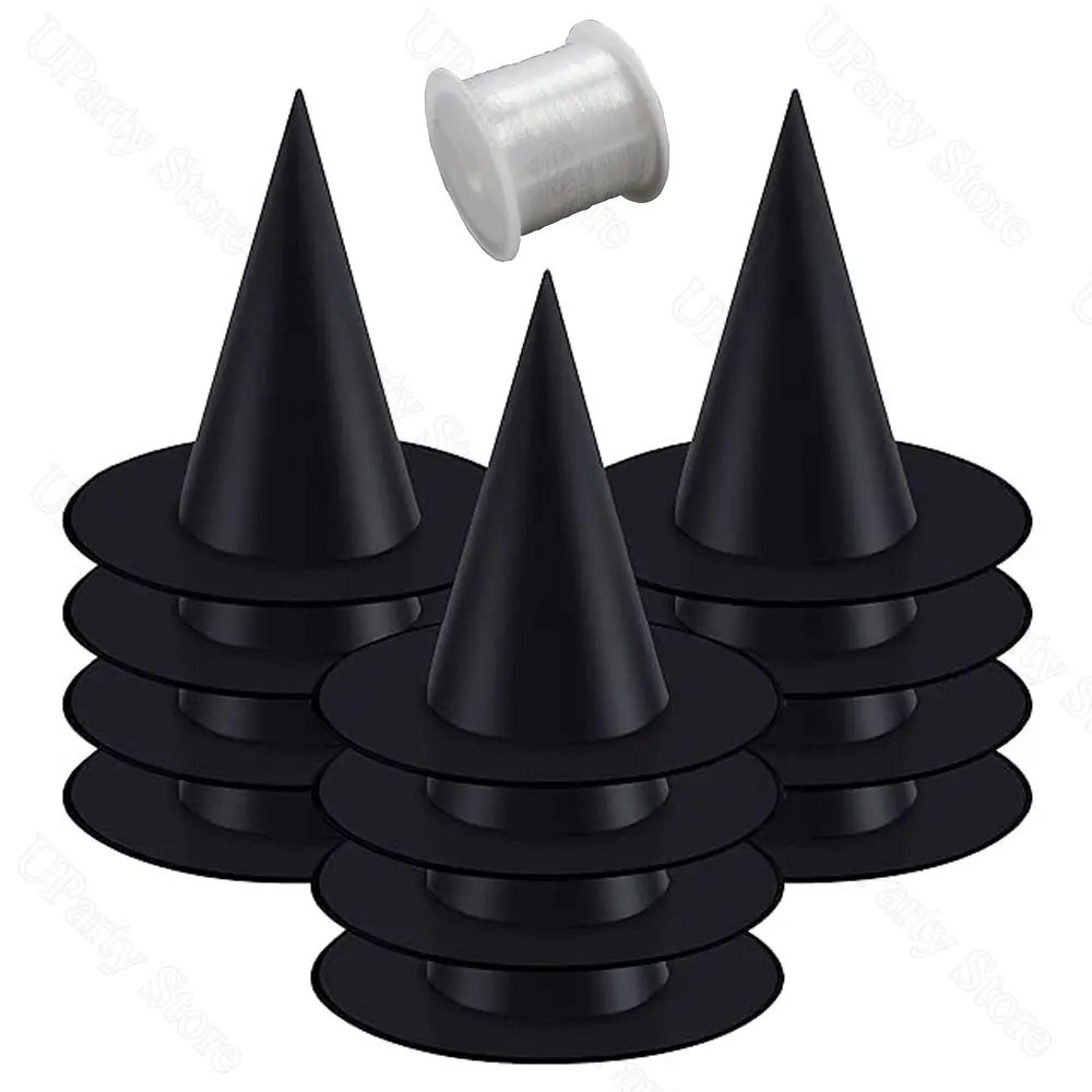 612pcs Halloween Black Witch Hats With Hanging Rope  Wizard Hats For Party Porch  Outdoor Decoratio 9
