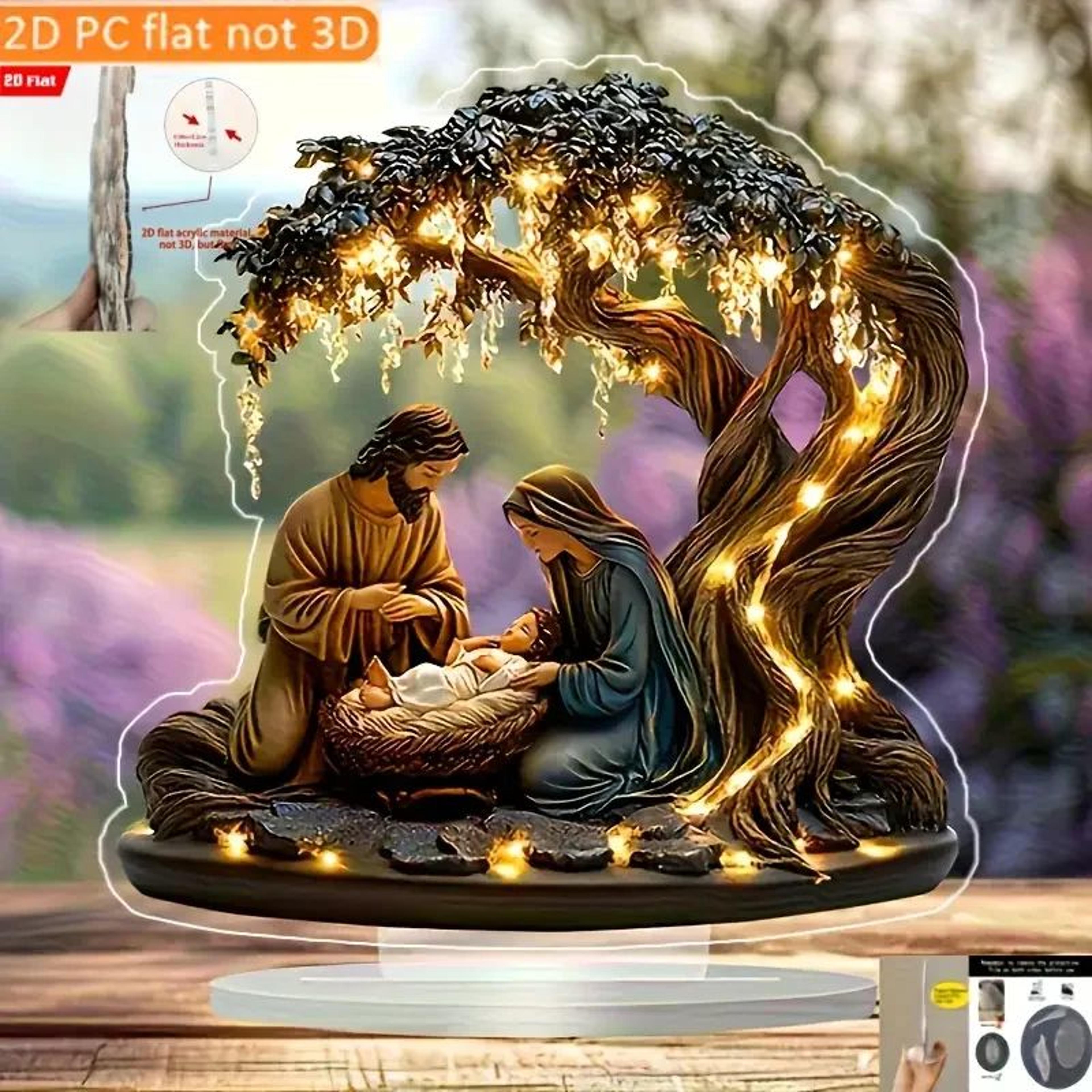 Religious Nativity Scene Figurine  Jesus Scene Plastic Statue For Home Desktop  Holiday Decoration 2