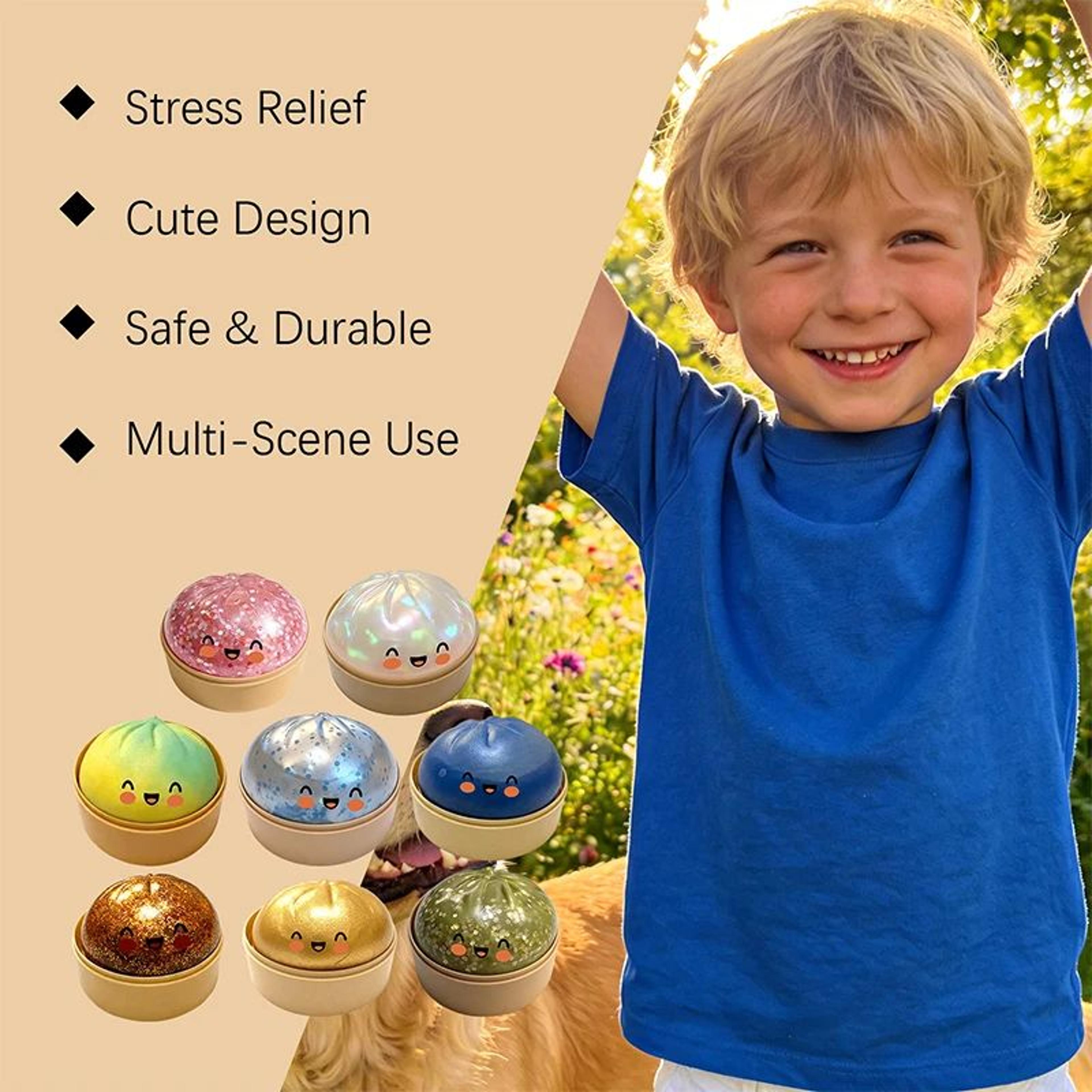Simulation Dumpling Slow Rise Stress Ball  Soft Squeeze Fidget Toy For Stress Relief  Fun Gift 2