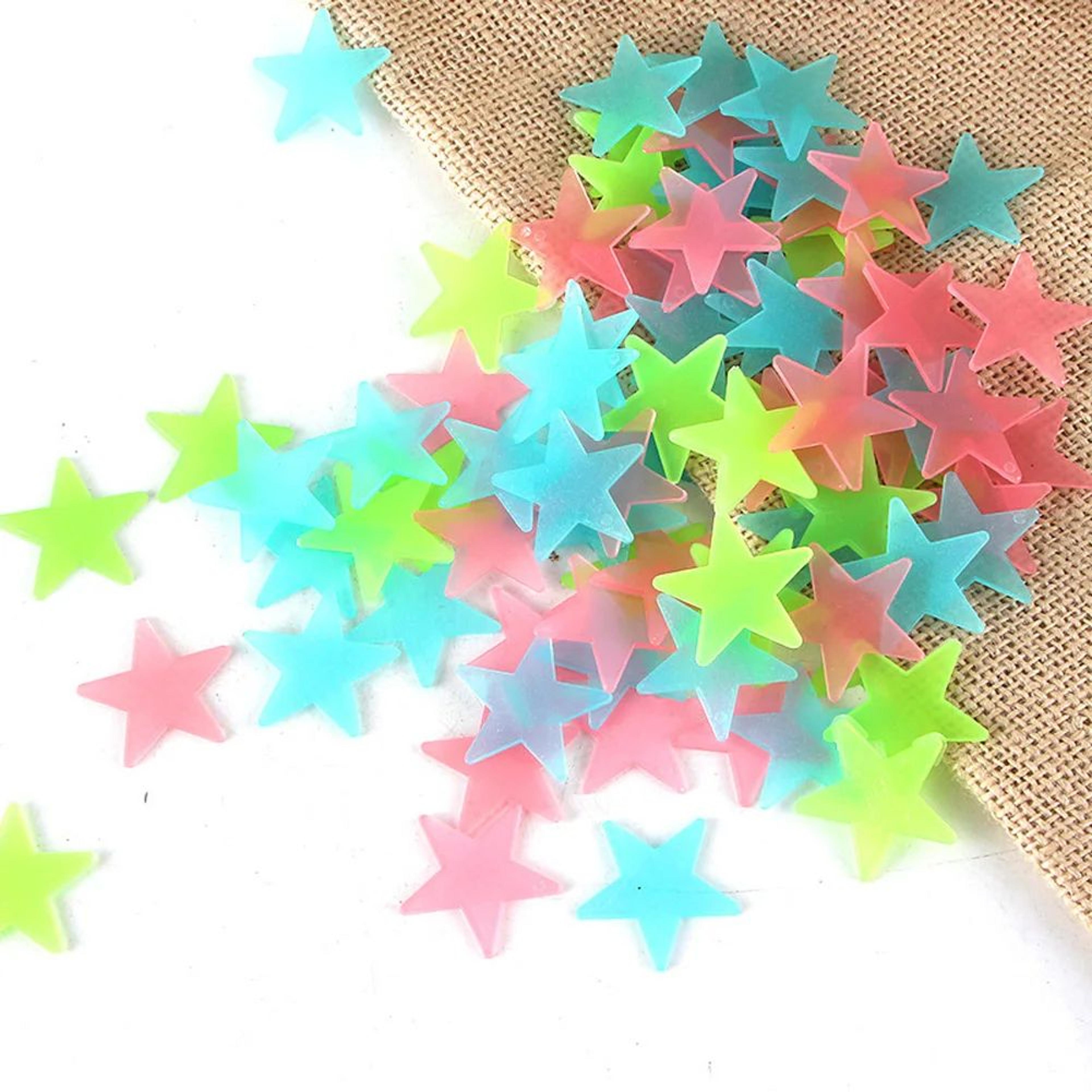 100pcs Glow In The Dark Star Wall Stickers  Luminous Ceiling Decals For Kids Bedroom  Nursery Room  0