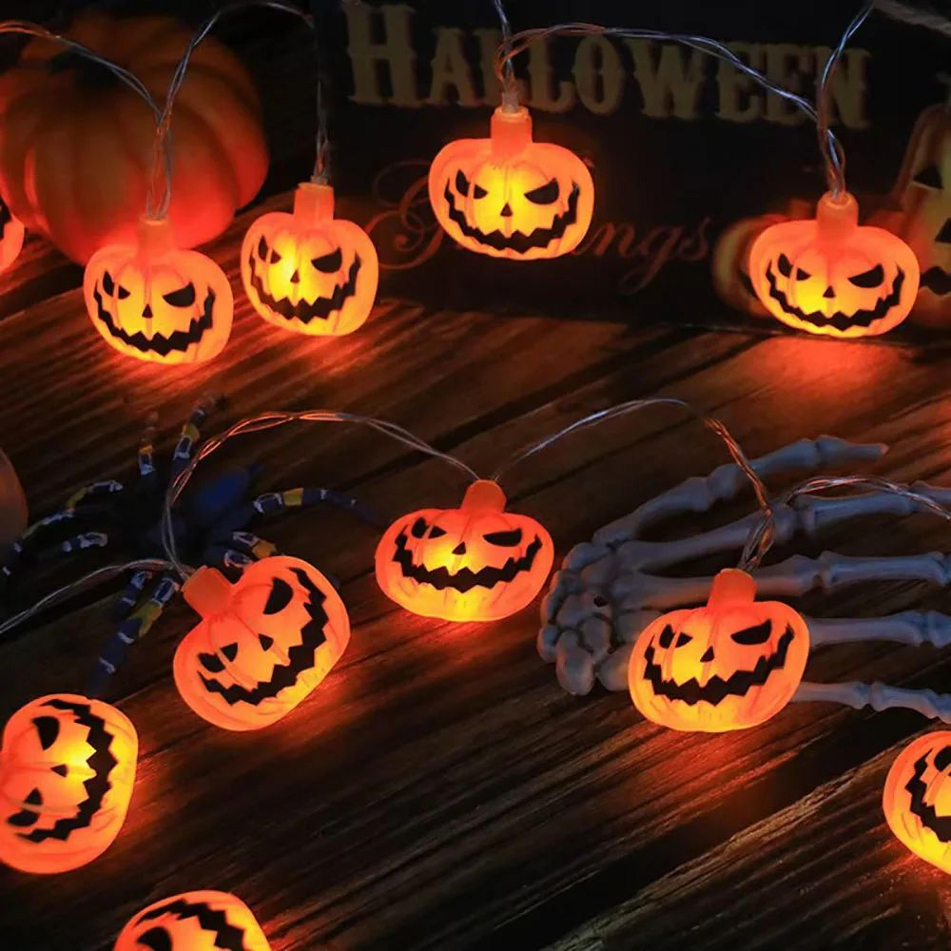 Halloween LED String Lights  Pumpkin Ghost  Spider Web Hanging Lantern Party Decorations 4