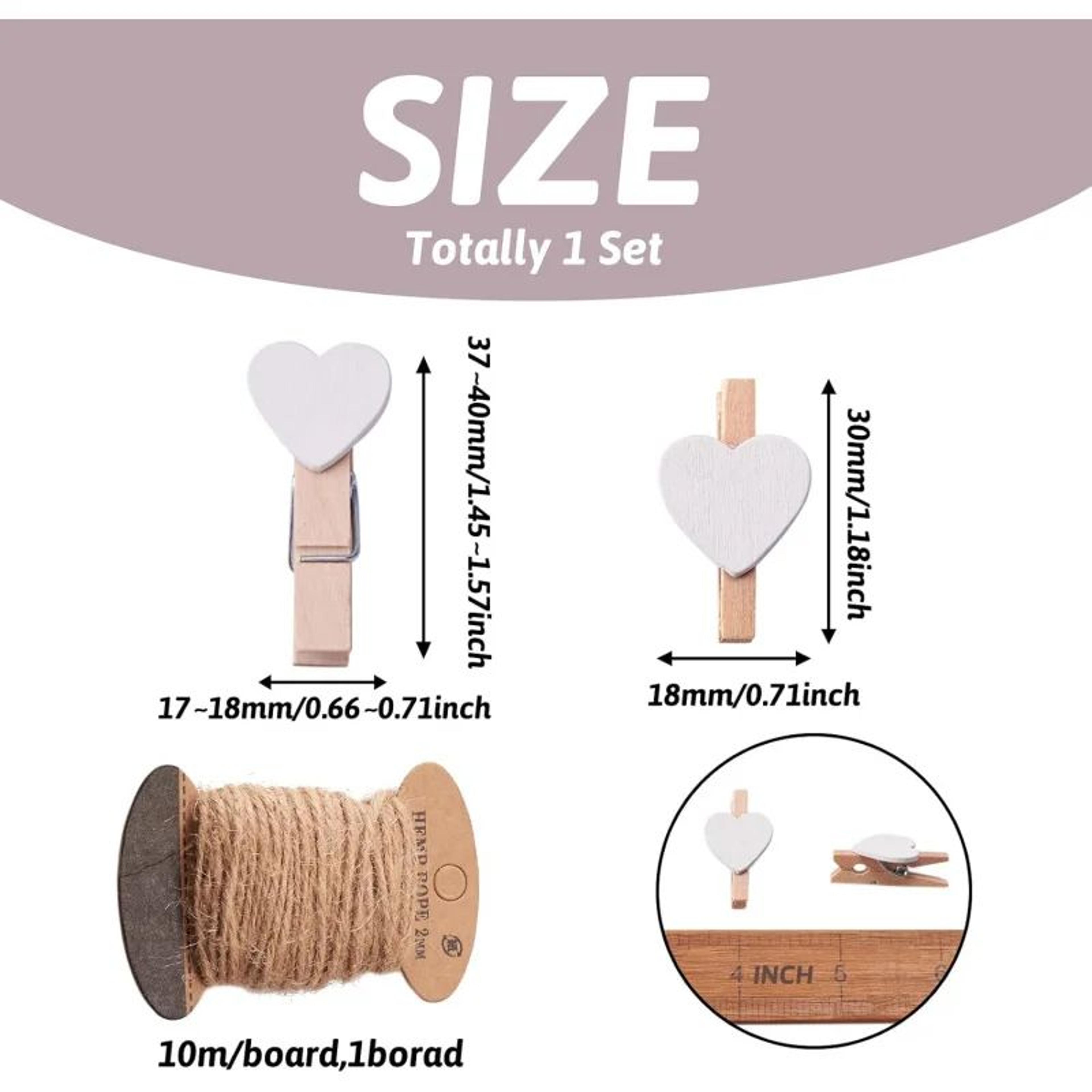 50pcs Heart Wooden Clothespins  Mini Photo Paper Craft Clips For Wedding Party  Home Decorations 3