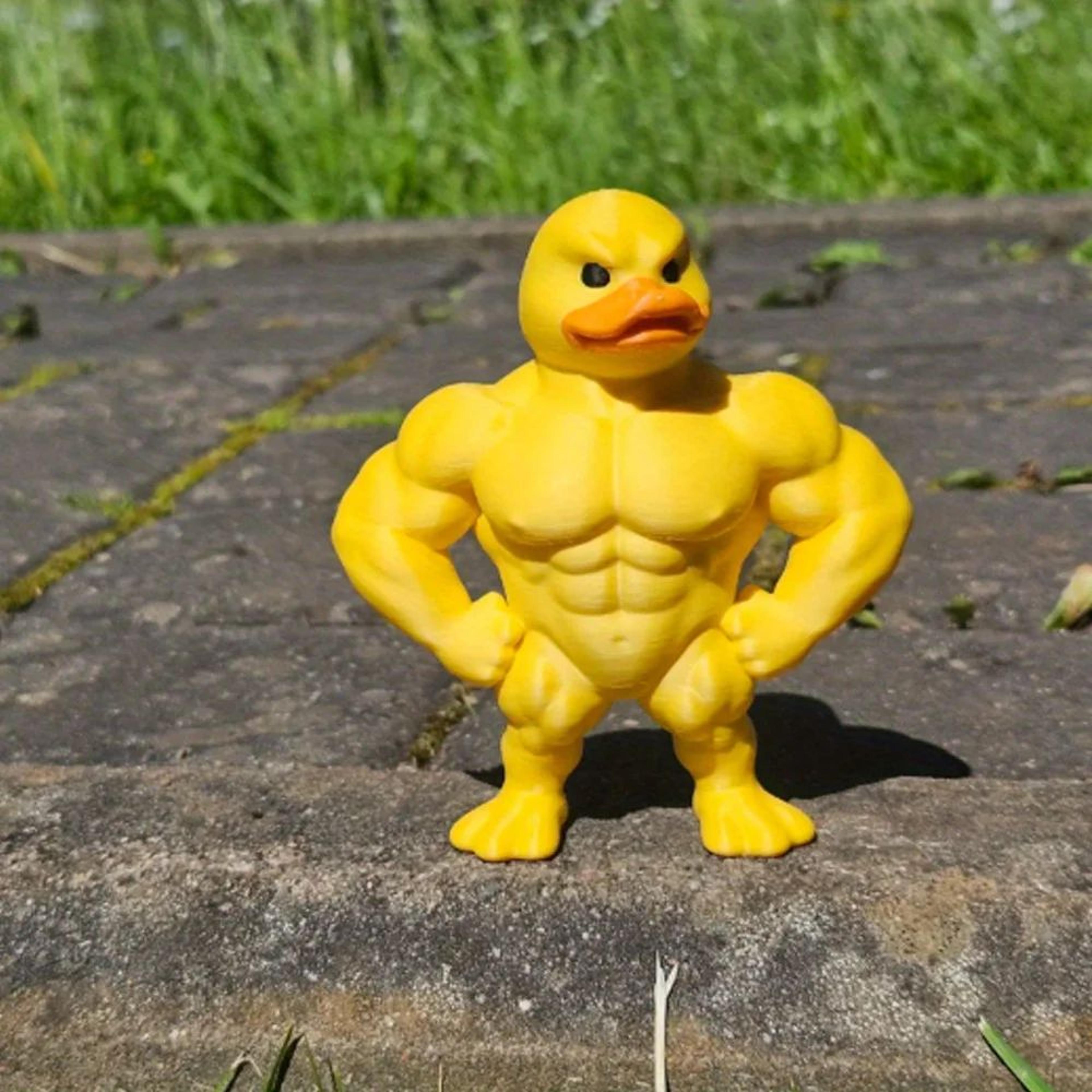 Muscle Duck Statue  3D Plastic Desktop Figurine Cute Bookshelf Decor  IndoorOutdoor Ornament 3