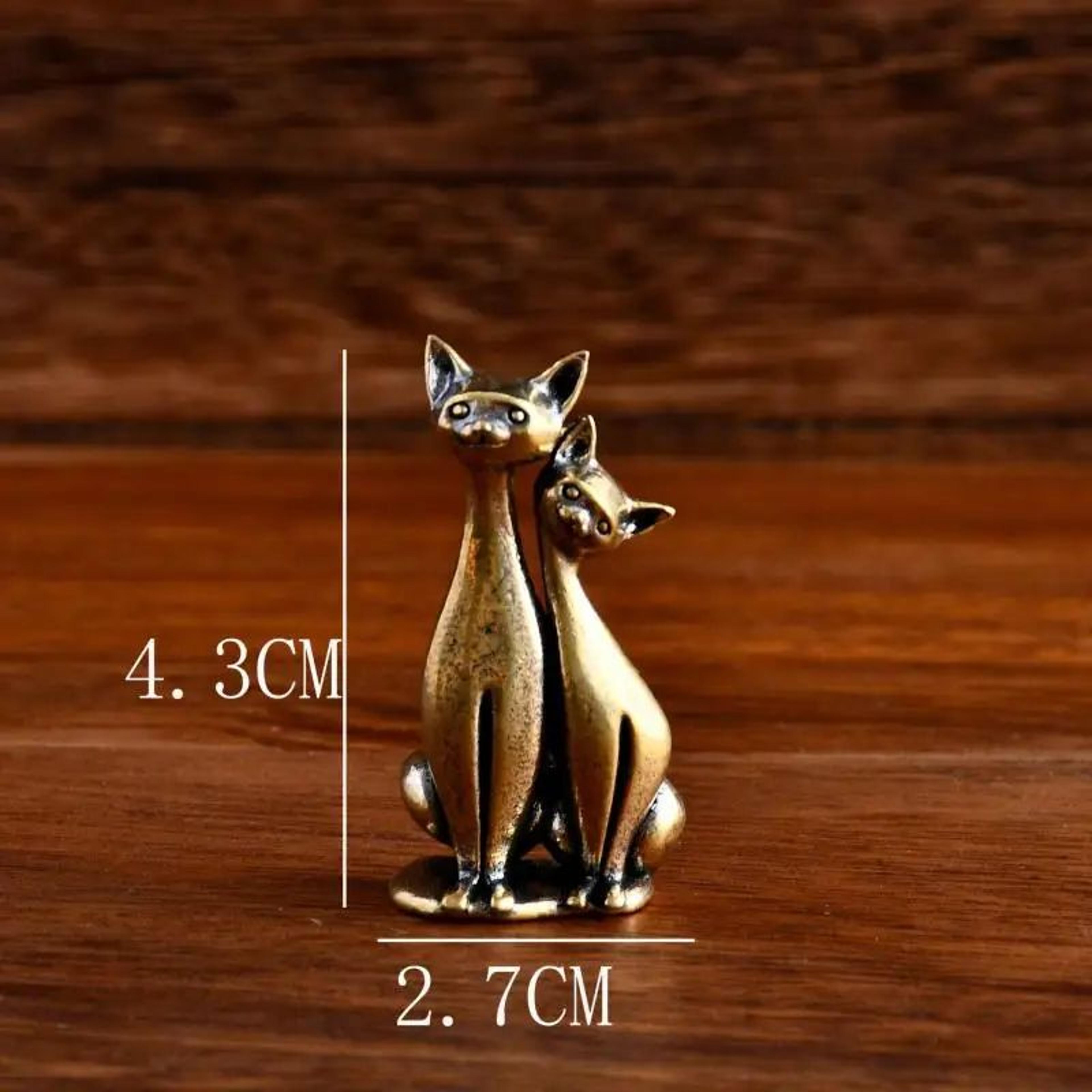 Intertwined Loving Cats Resin Sculpture  Vintage Couple Cat Statue For Home  Office Decor 4