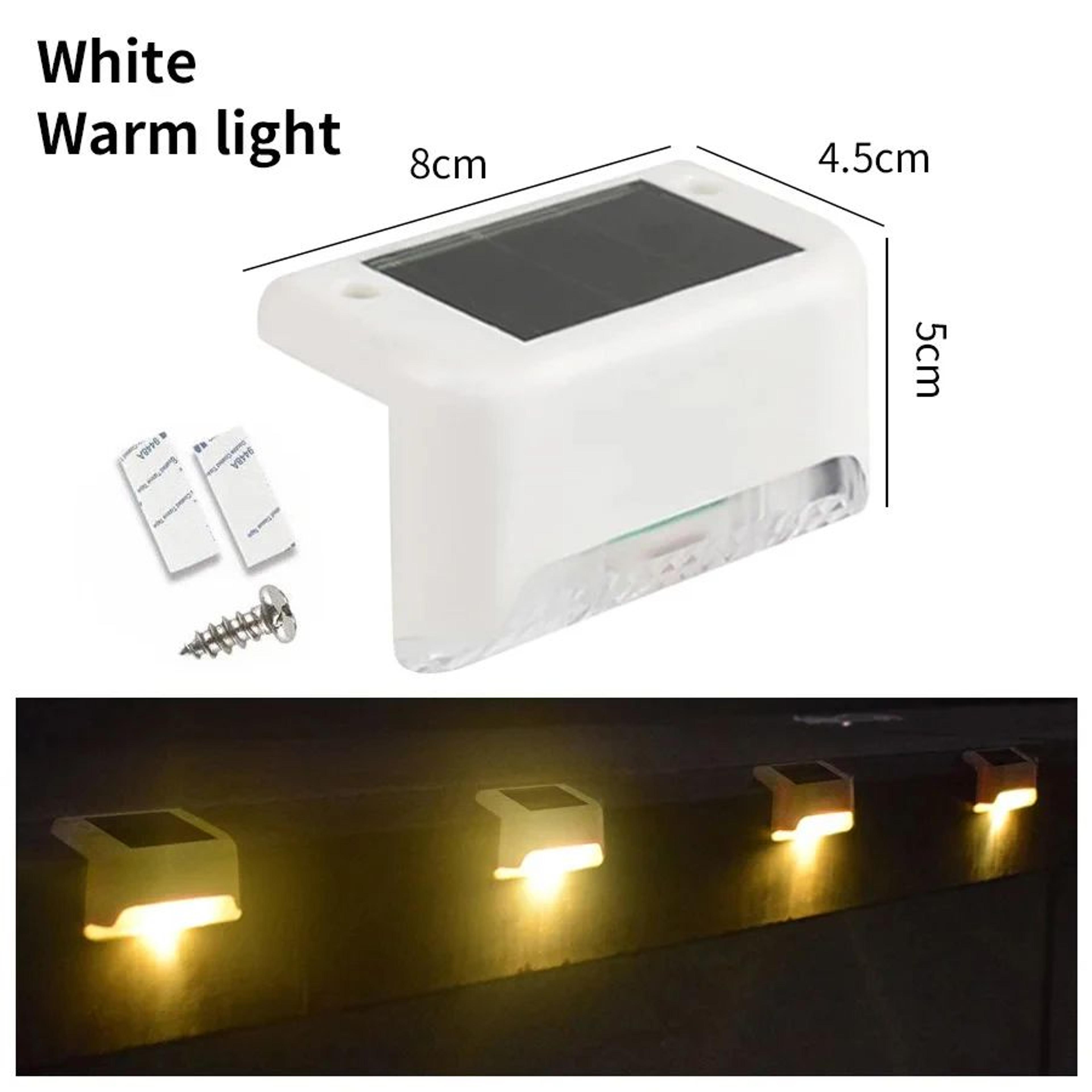 LED Solar Step Lights Outdoor  Waterproof Fence Stair Deck  Pathway Garden Lights 3 Color Modes 9