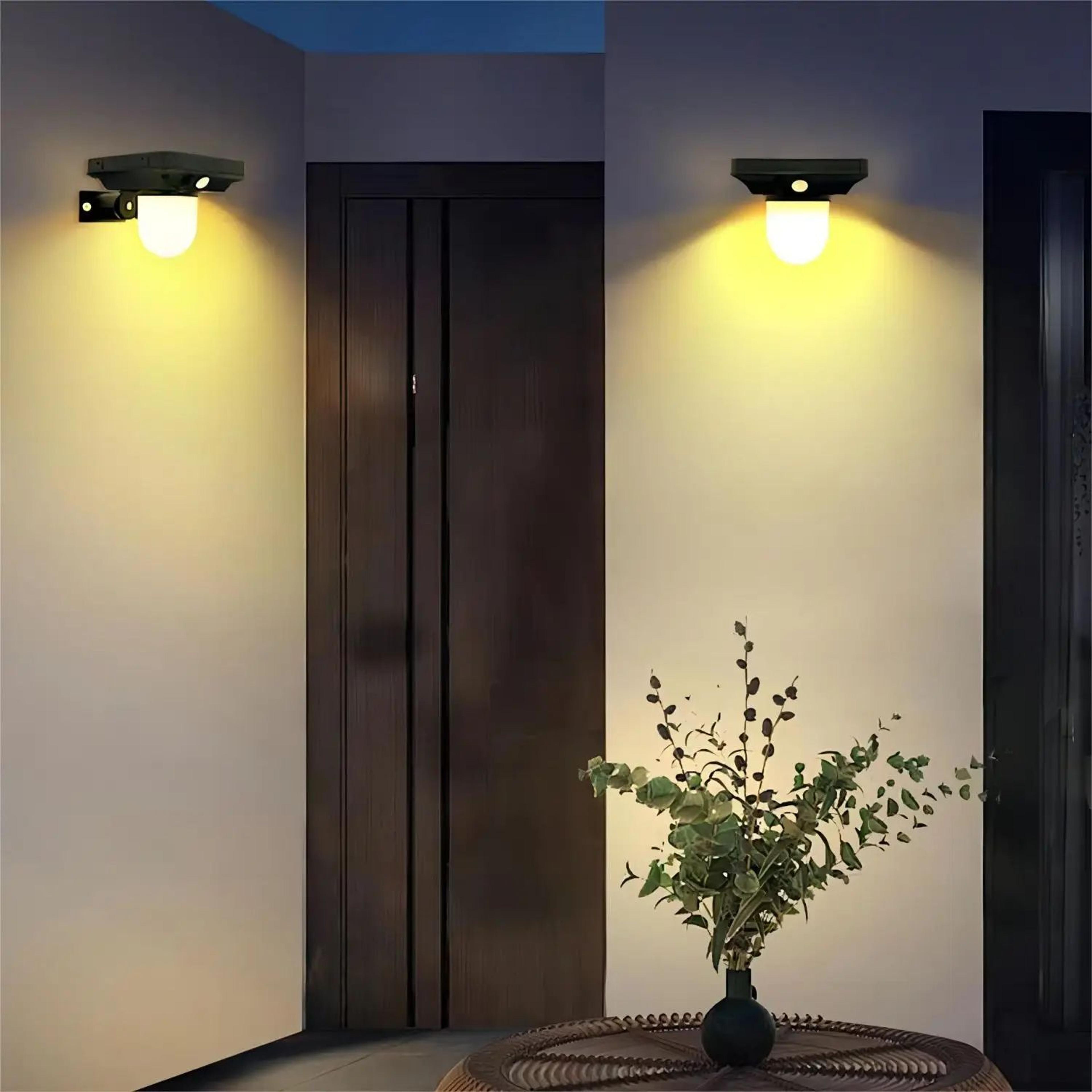 Solar Motion Sensor Landscape Spotlights  3 Lighting Modes Waterproof Garden Pathway  Wall Lights W 4