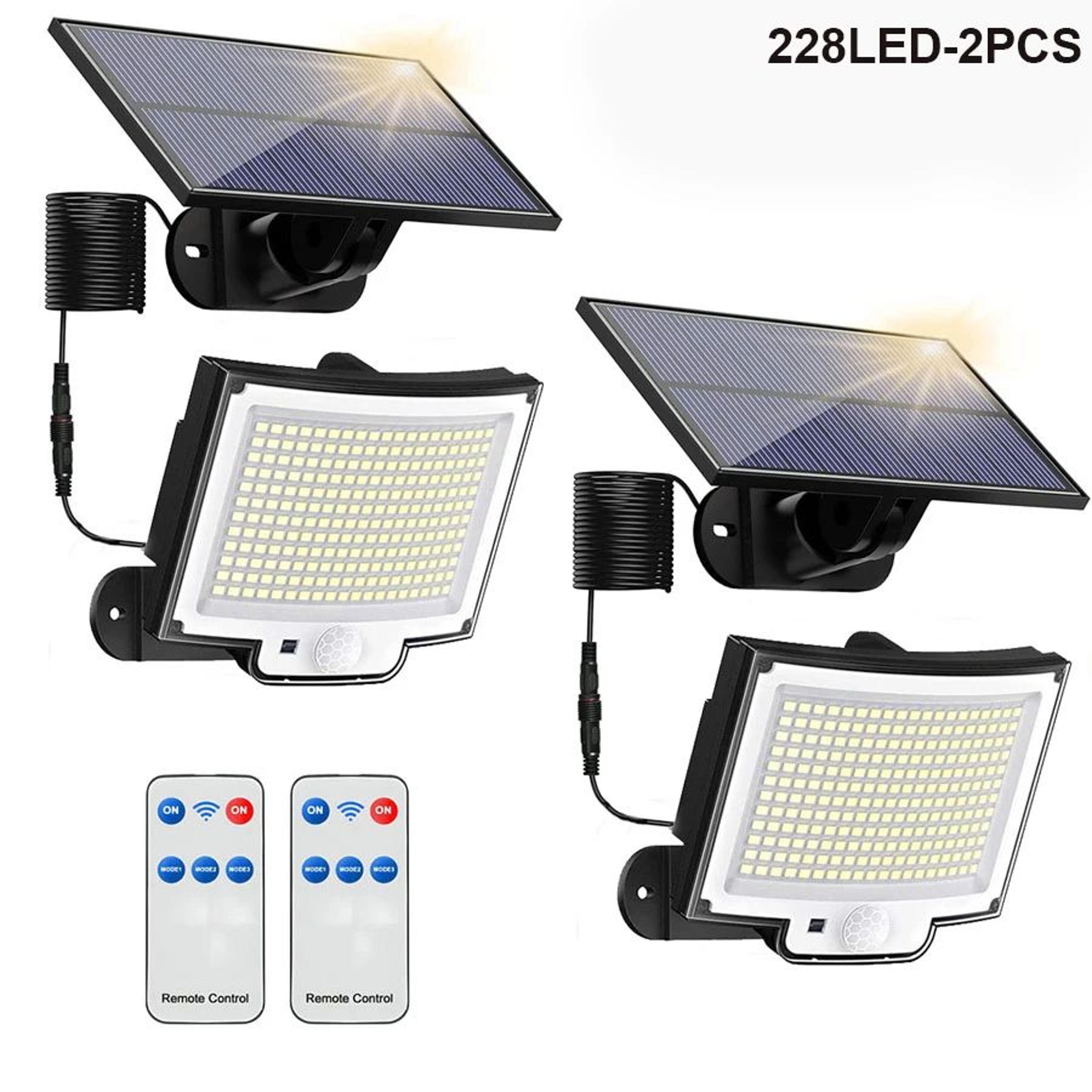 318 LED Solar Motion Sensor Light  IP65 Waterproof Outdoor Security Floodlight With Remote Panel  4 8