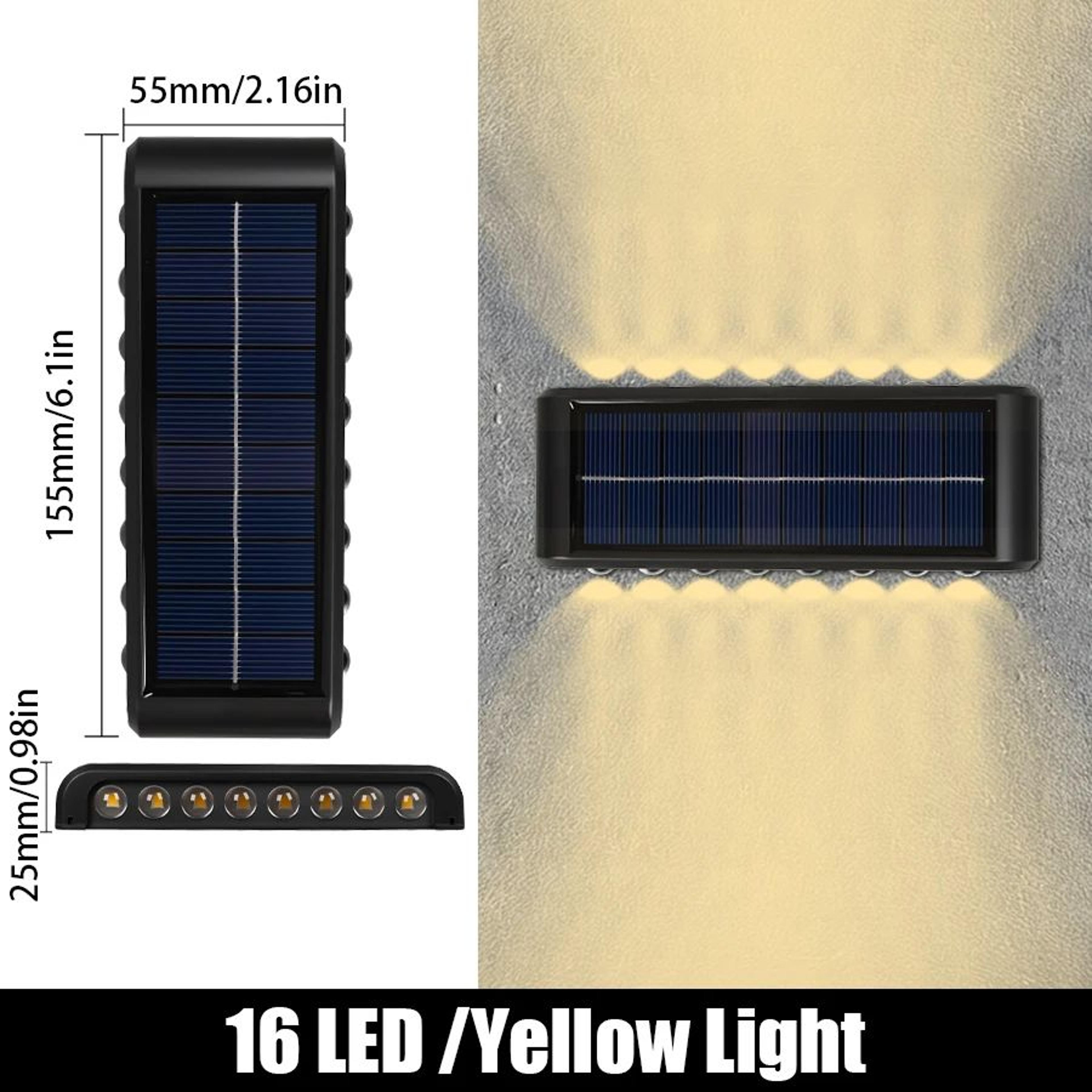 LED Solar Wall Lamp  IP65 Waterproof Up  Down Outdoor Garden Fence Light With Auto OnOff 9