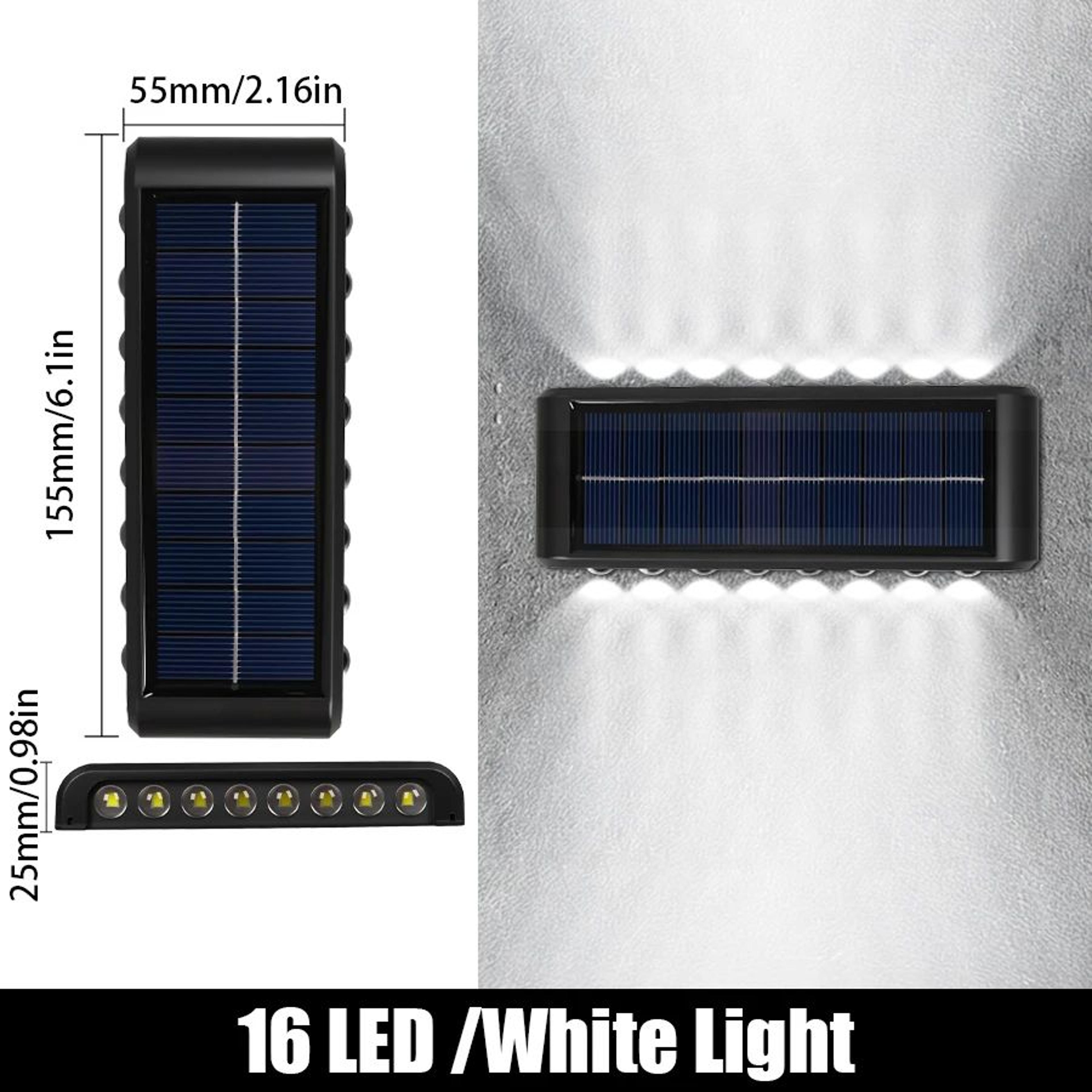 LED Solar Wall Lamp  IP65 Waterproof Up  Down Outdoor Garden Fence Light With Auto OnOff 10