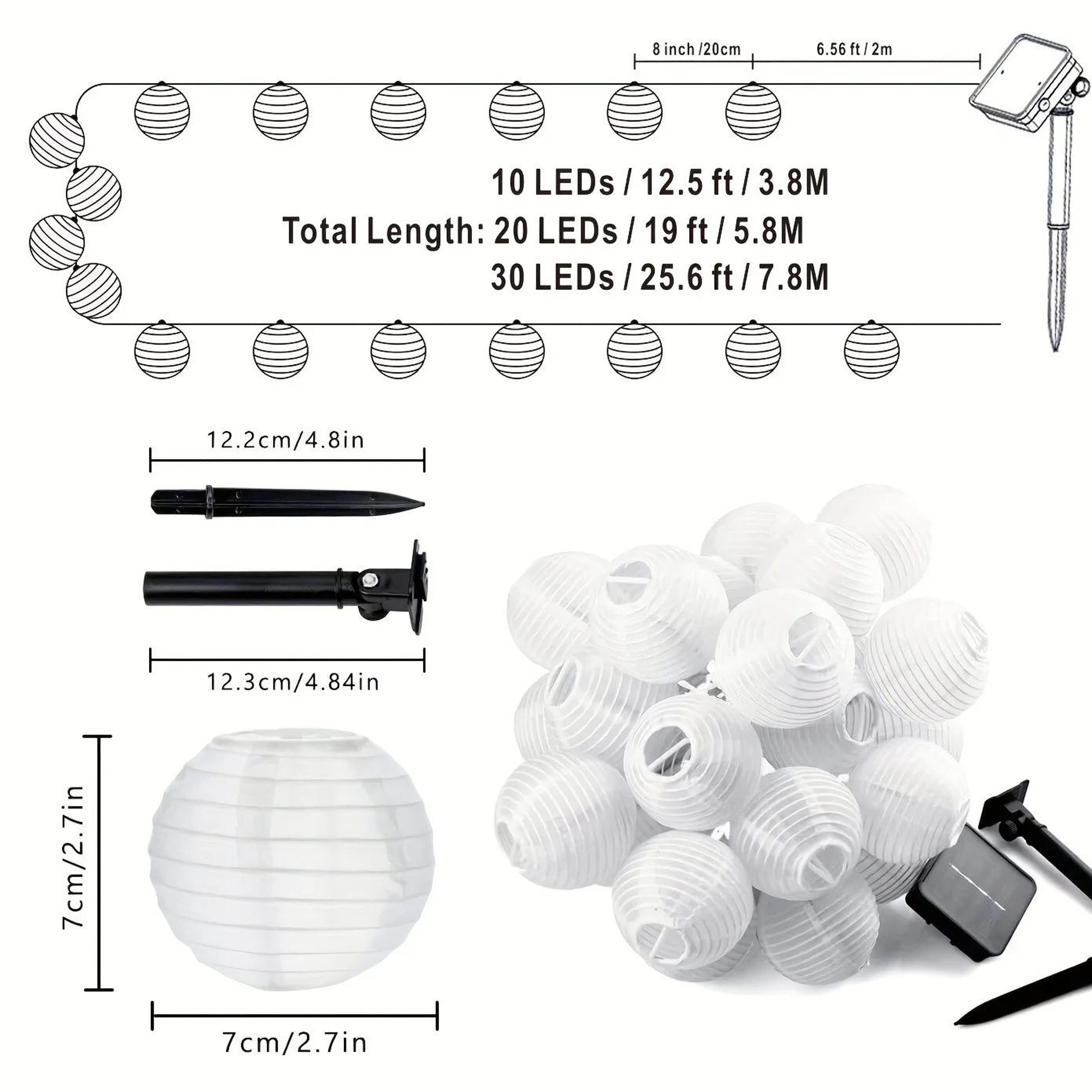 Solar LED Lantern String Lights  Waterproof Fairy Lights For Garden Patio Christmas  Party Decor 5