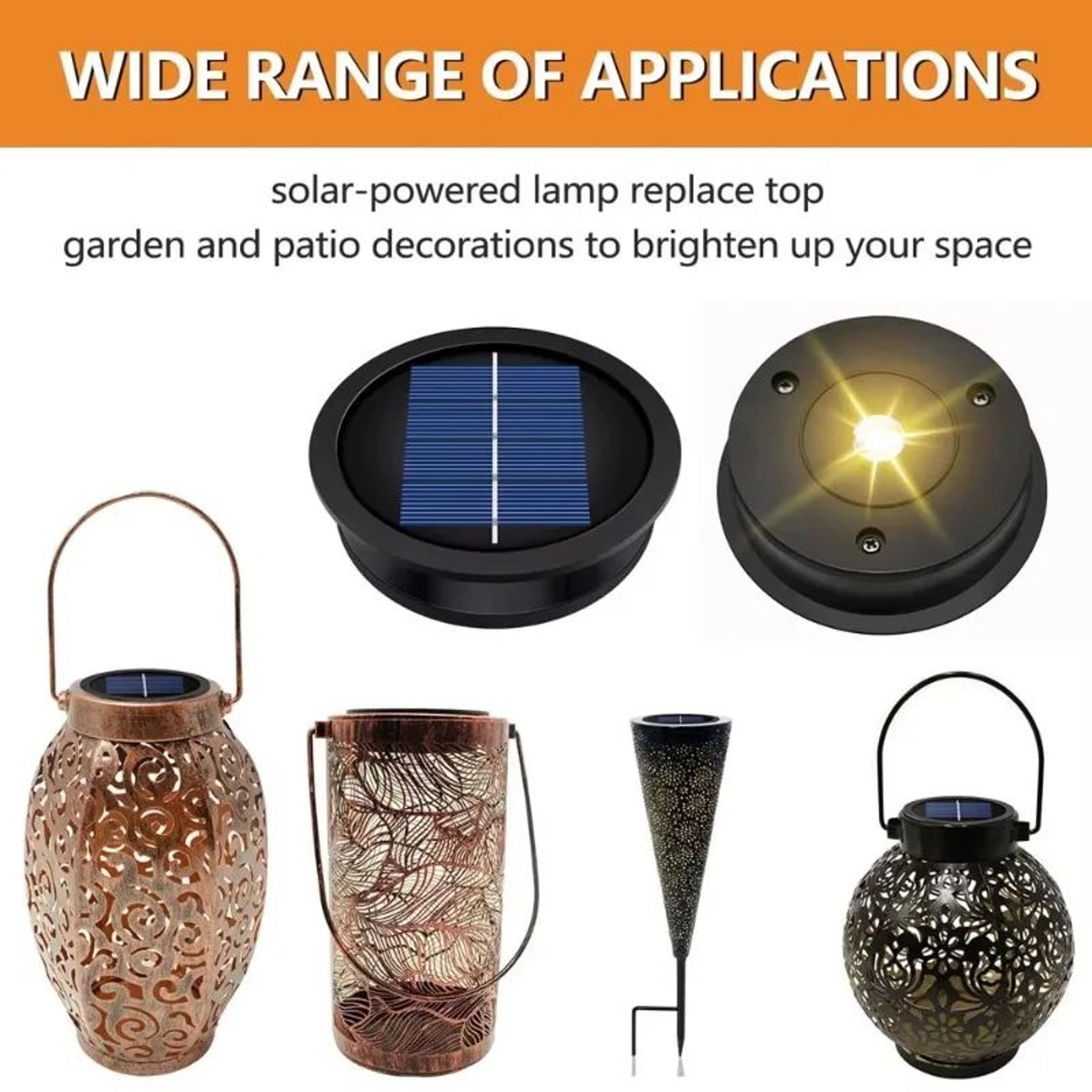 Solar Lantern Replacement Lid With LED Light  Solar Panel Top For Outdoor Hanging Lanterns  DIY Gar 3