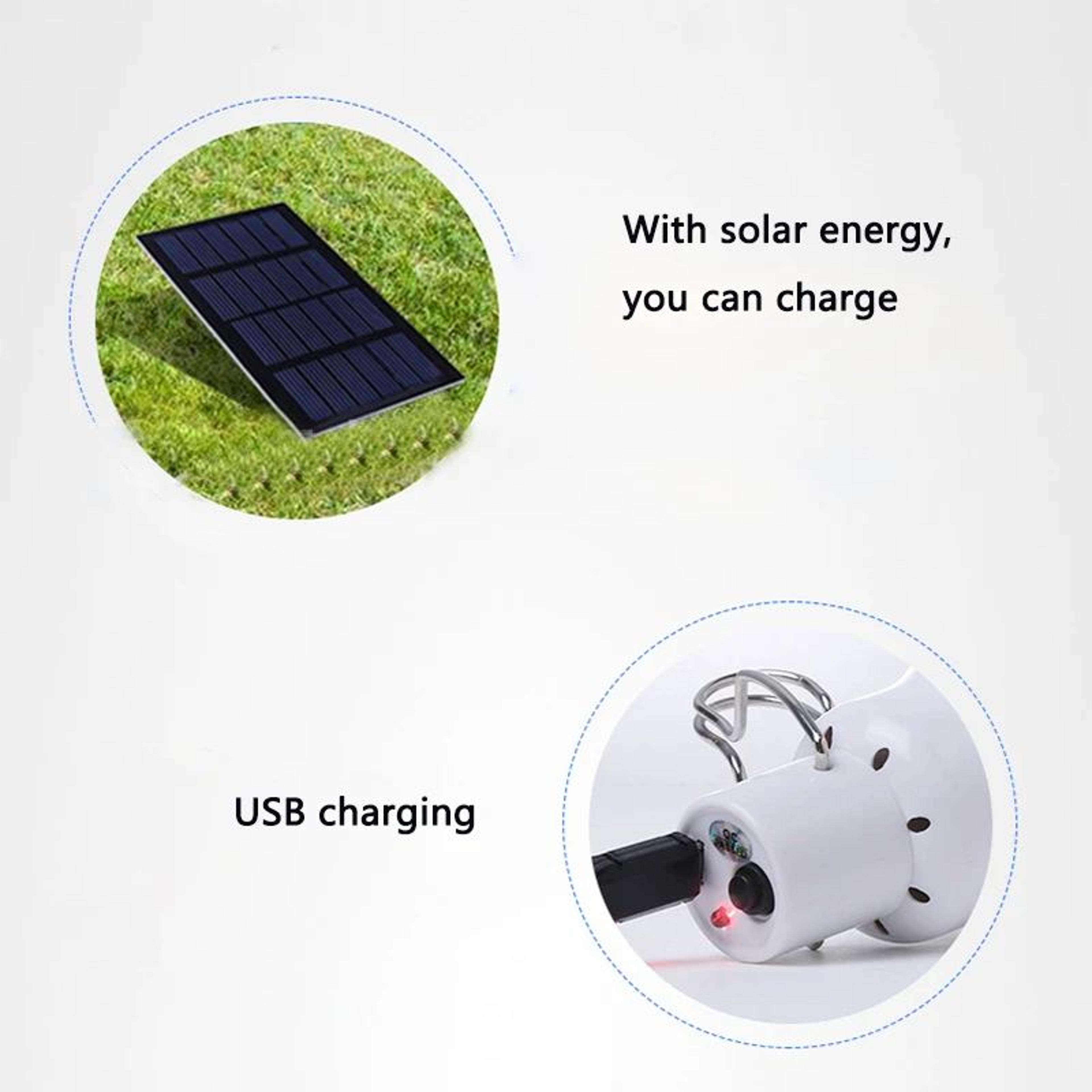 LED Solar Bulb With Hook  Rechargeable Waterproof Camping Light For Garden Patio  Emergency Use 4