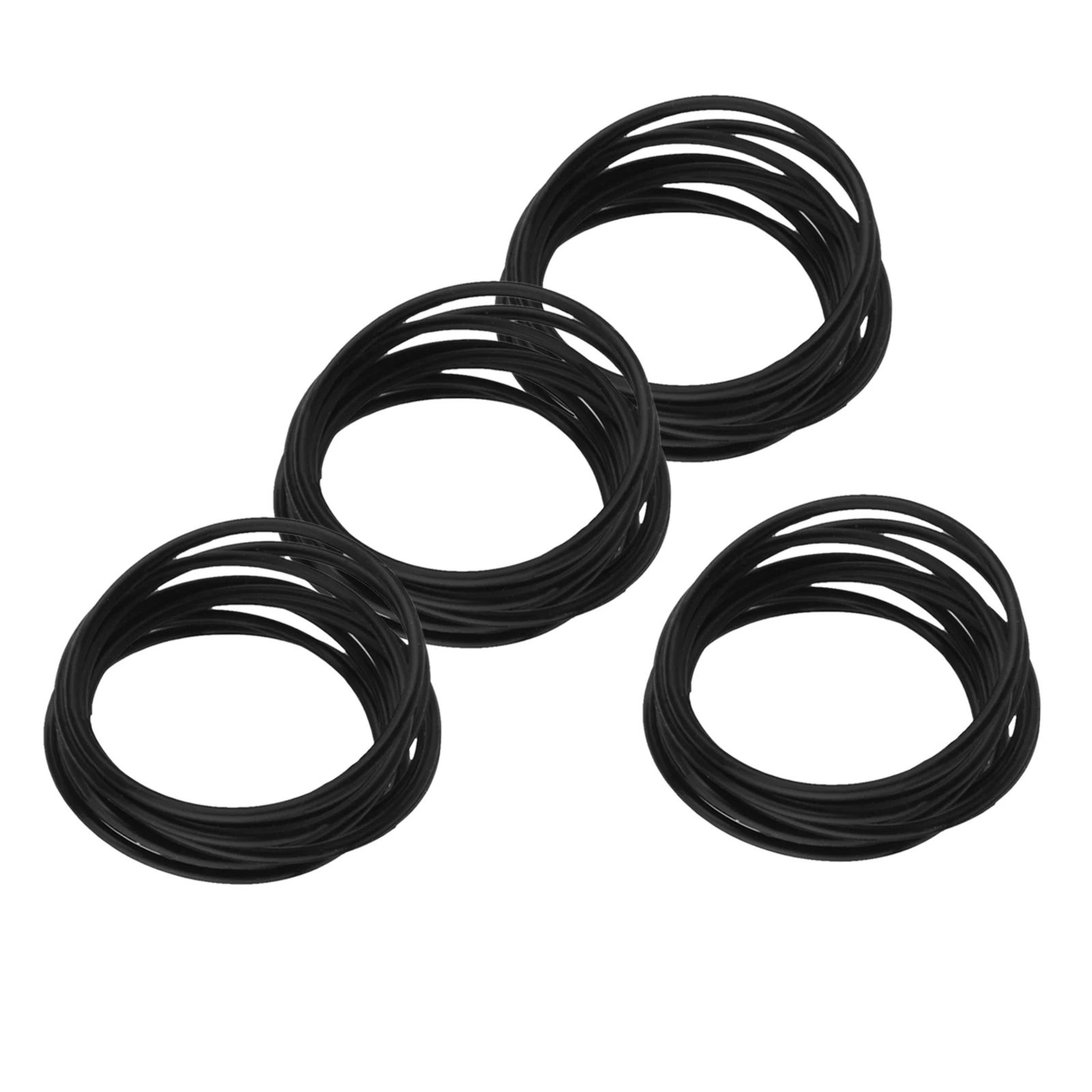 1040pcs Stretchy Black Silicone Bracelet Set  Elastic Rubber Bangles Hair Ties  Finger Rings 5