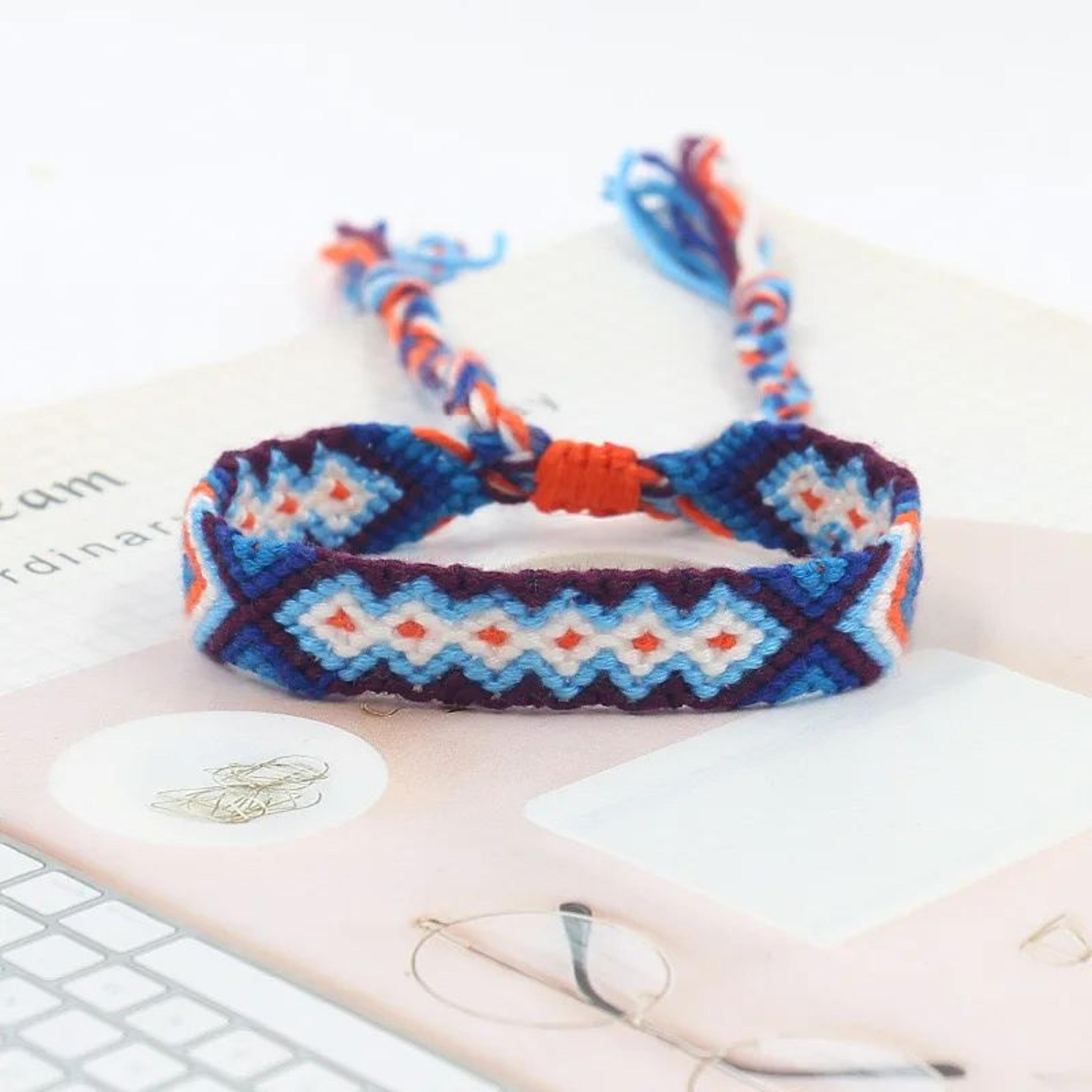 Bohemian Handmade Rainbow Braided Cotton Bracelet  Adjustable Friendship Wristband For Women Lucky  8