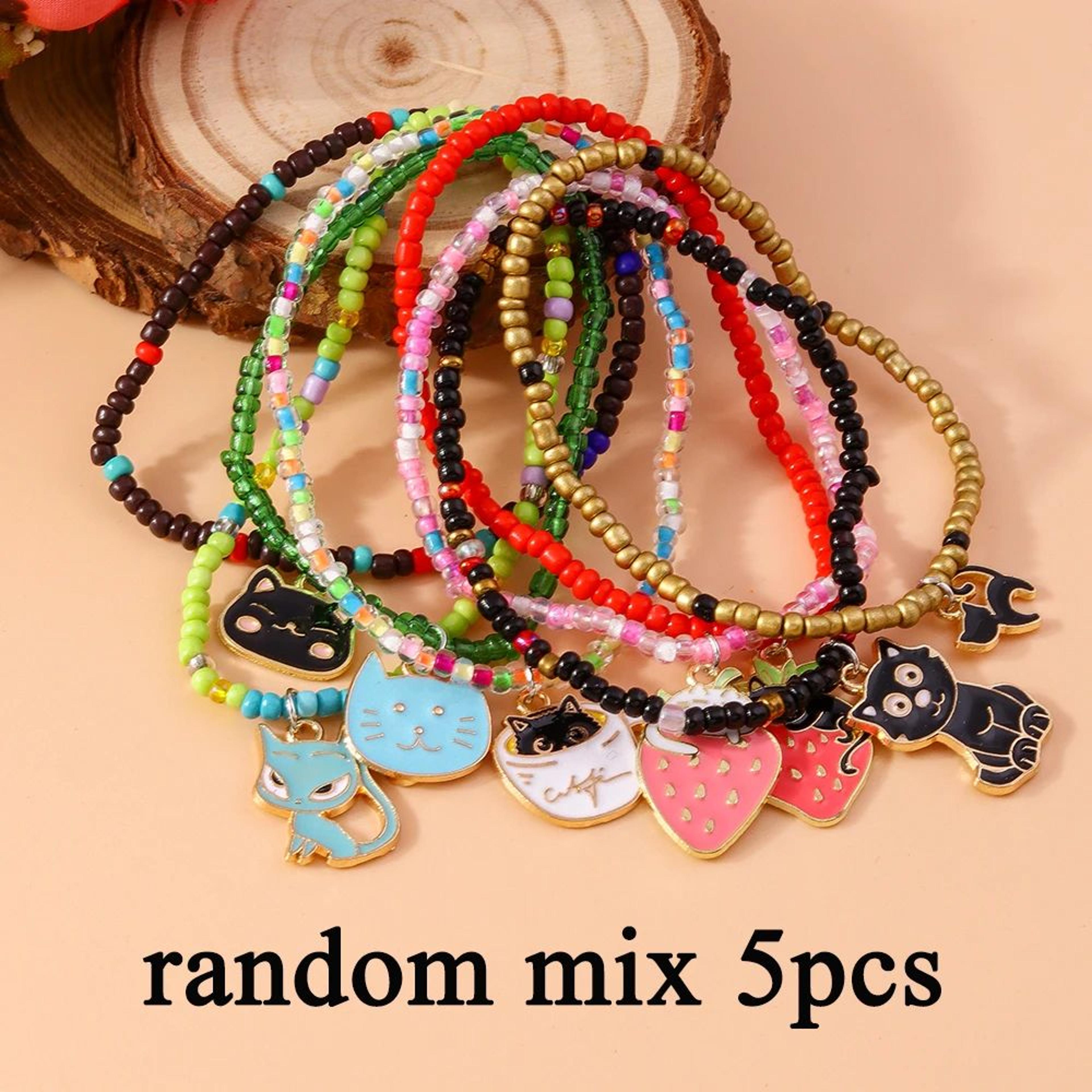 Tenande 7Piece Boho Beaded Smile Face Bracelet Set  Handmade Friendship Stretch Bangles For Women   18