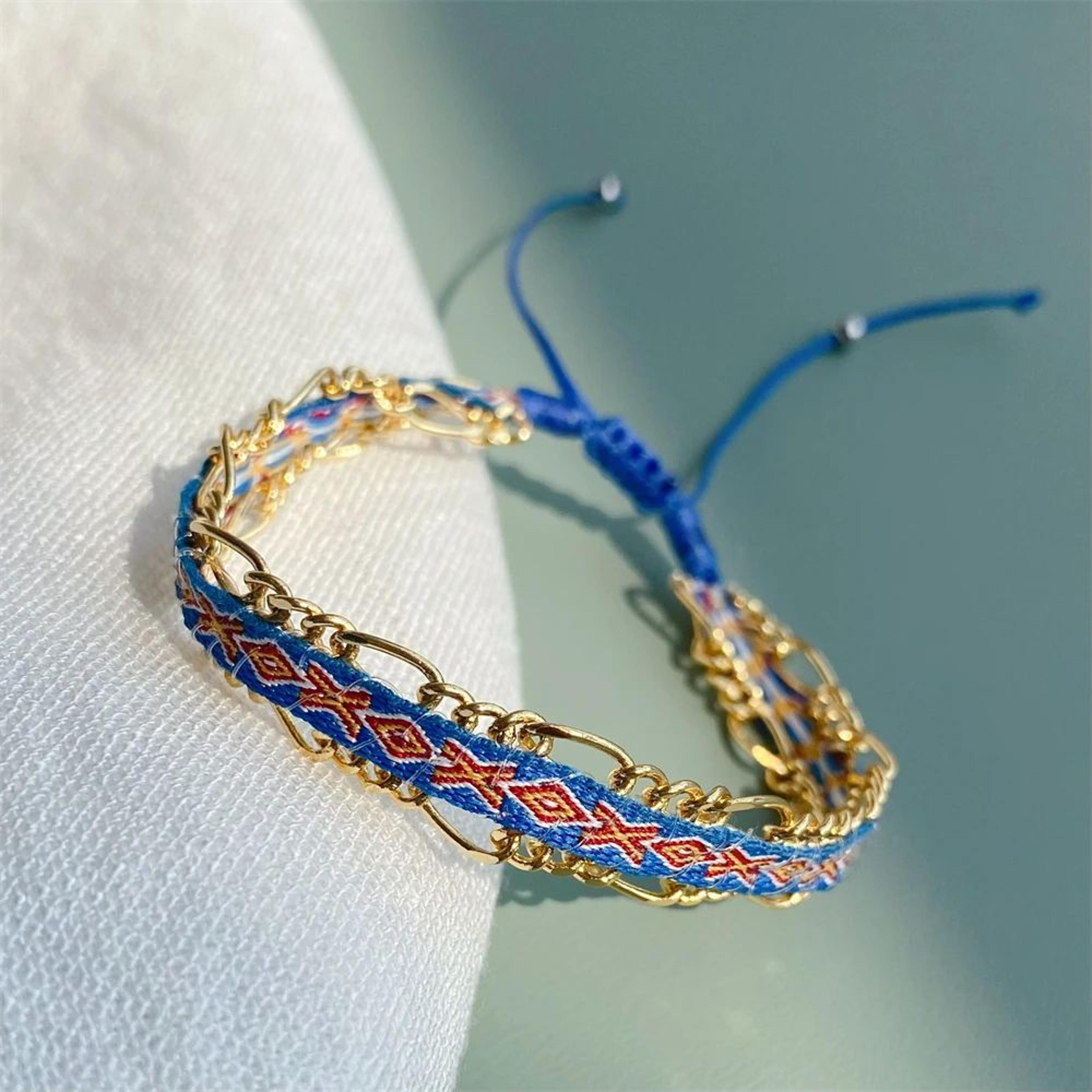 KKBEAD Handwoven Colombia Cotton Bracelet  Adjustable Boho Braided Friendship Wristband For Women   9