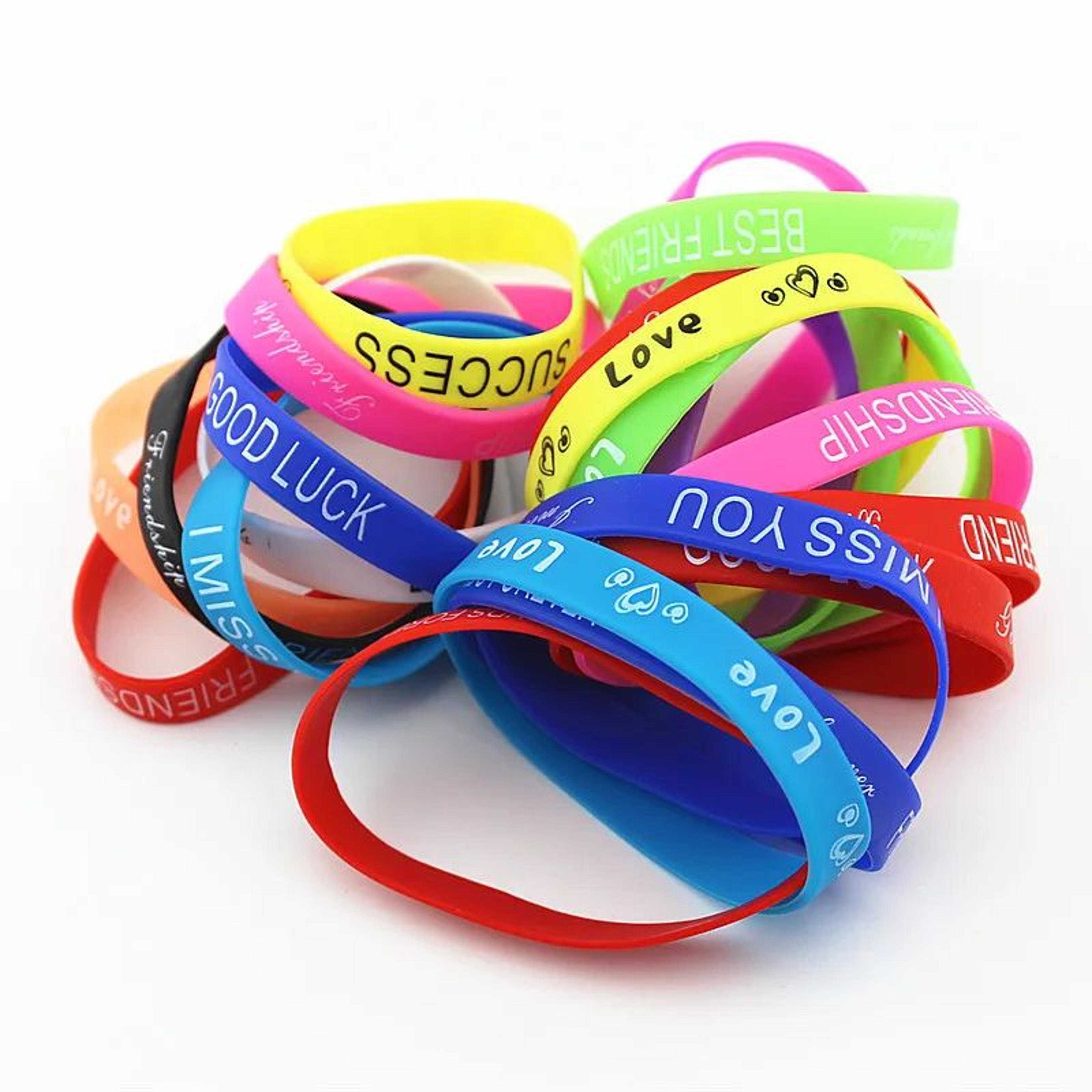 10pcs Glow Silicone Letter Bracelets  Elastic Rubber Wristbands For Men Women  Party Accessories 7