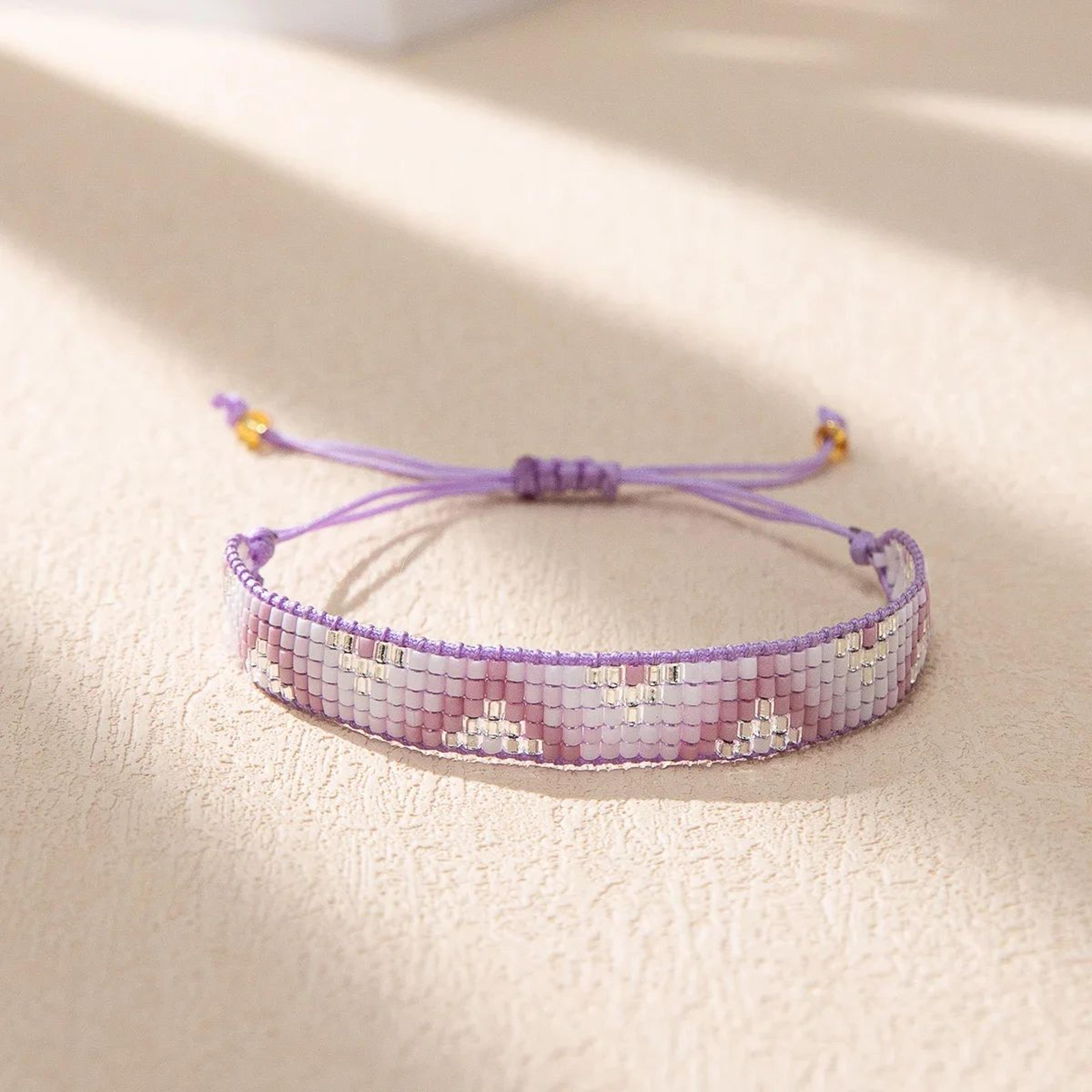 ALIYA Miyuki Seed Bead Bracelet  Adjustable Handmade Rope Chain Charm Bracelet For Women  Girls 3