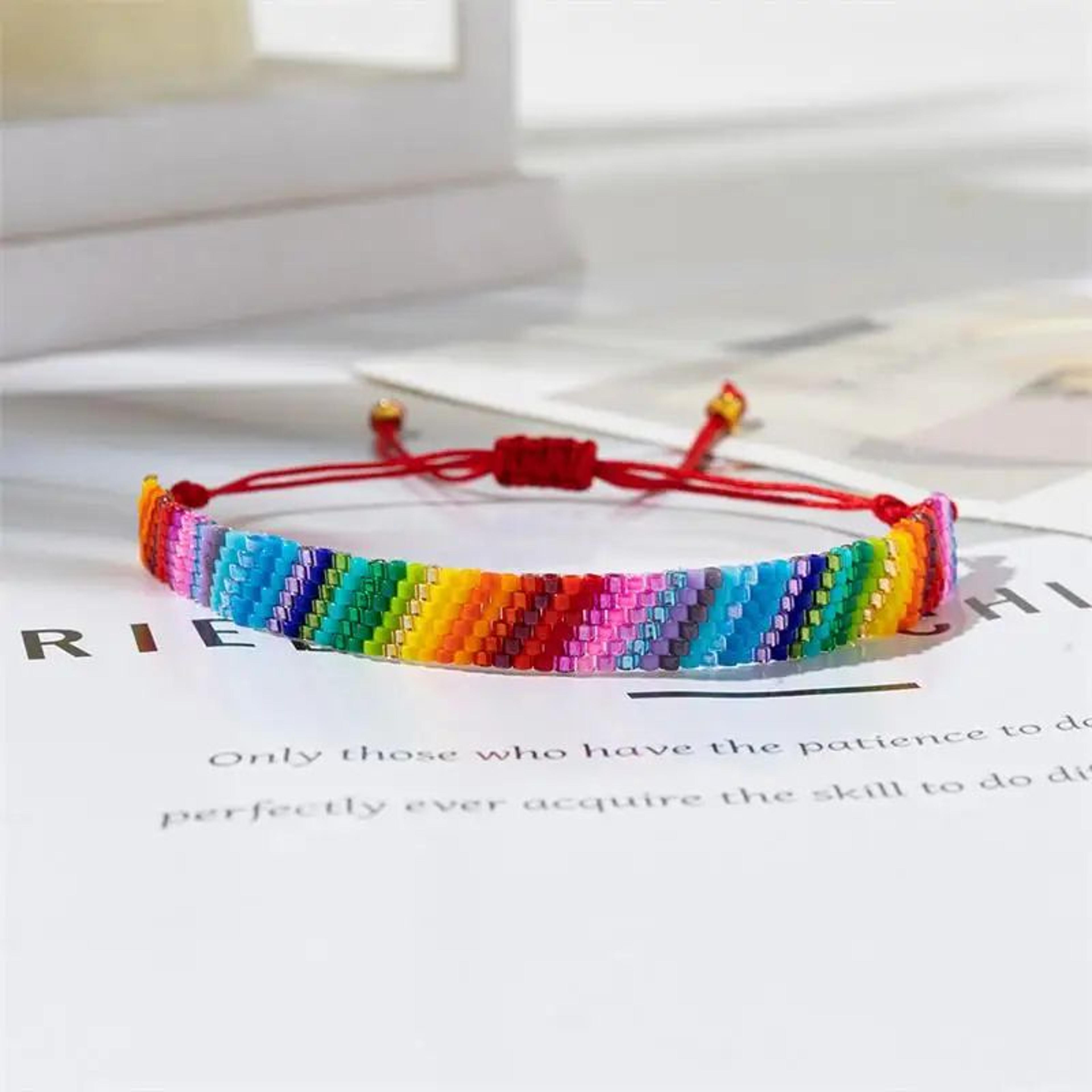 Miyuki Multicolor Beaded Bracelet  Handmade Boho Woven Waterproof Charm Bracelet For Women 7