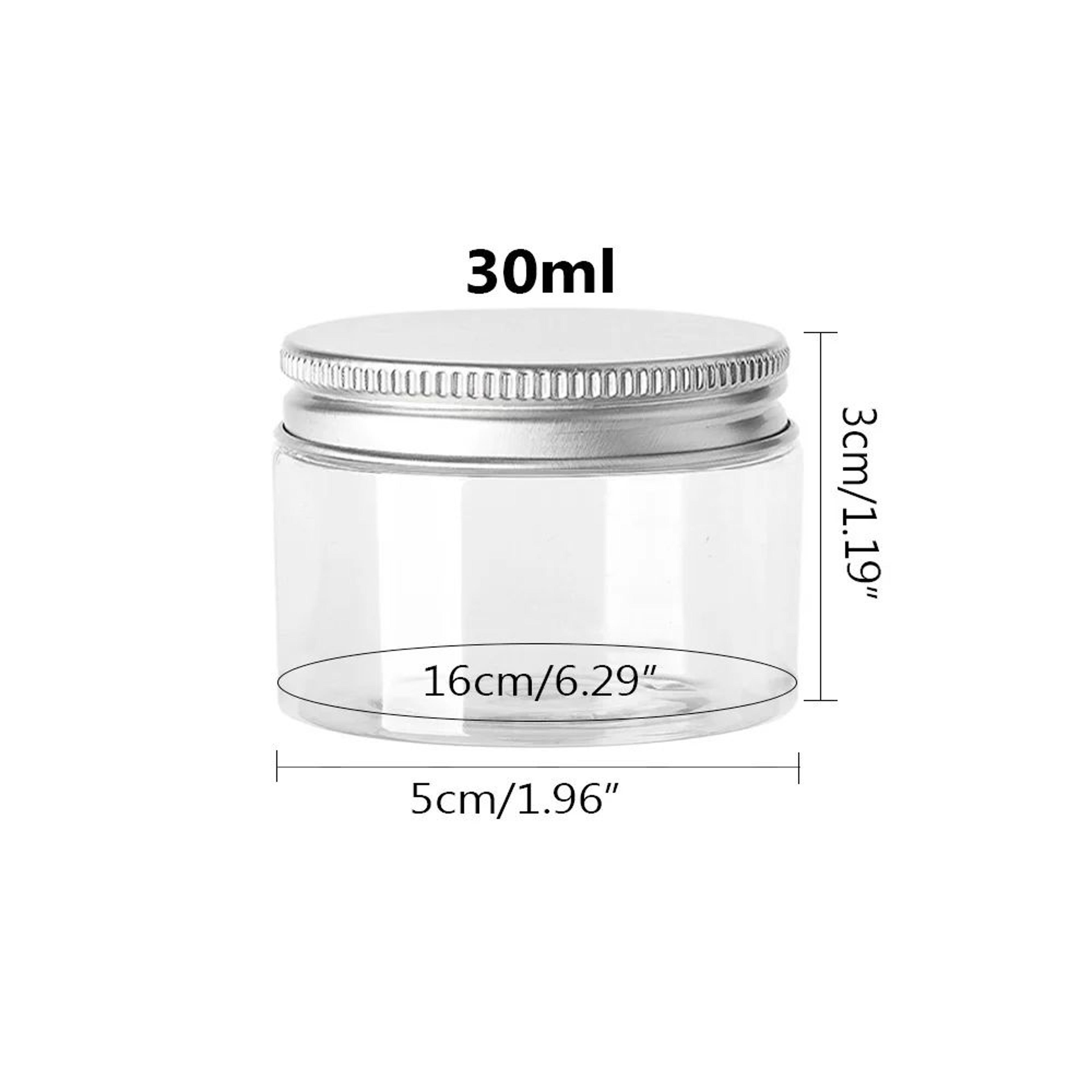 20250 ML Clear Plastic Storage Jars With Aluminum Lids  Airtight WideMouth Food Cosmetic  Travel Co 9