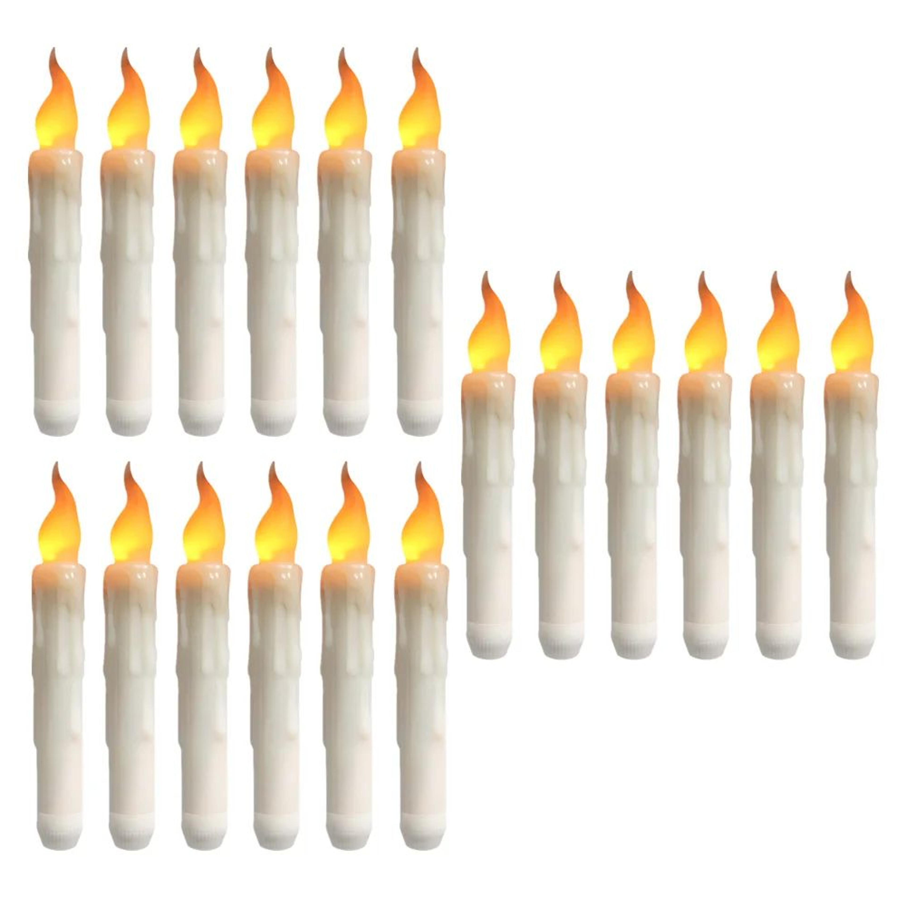 LED Flameless Taper Candles With Remote  Timer  Battery Operated Flickering Ivory Candlesticks For