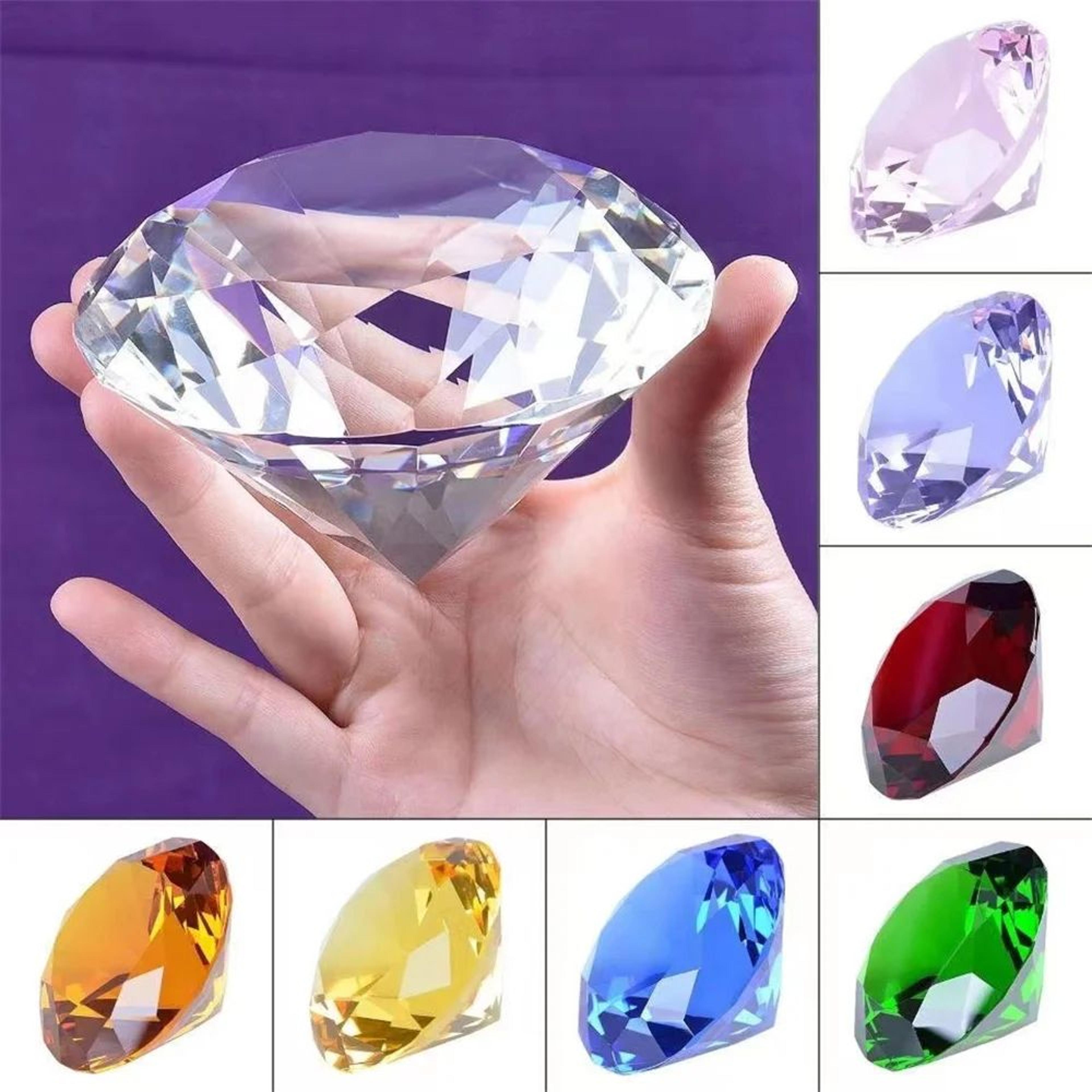 k9 crystal diamond paperweight – decorative cut glass gemstone desk ornament for home, office & wedding decor