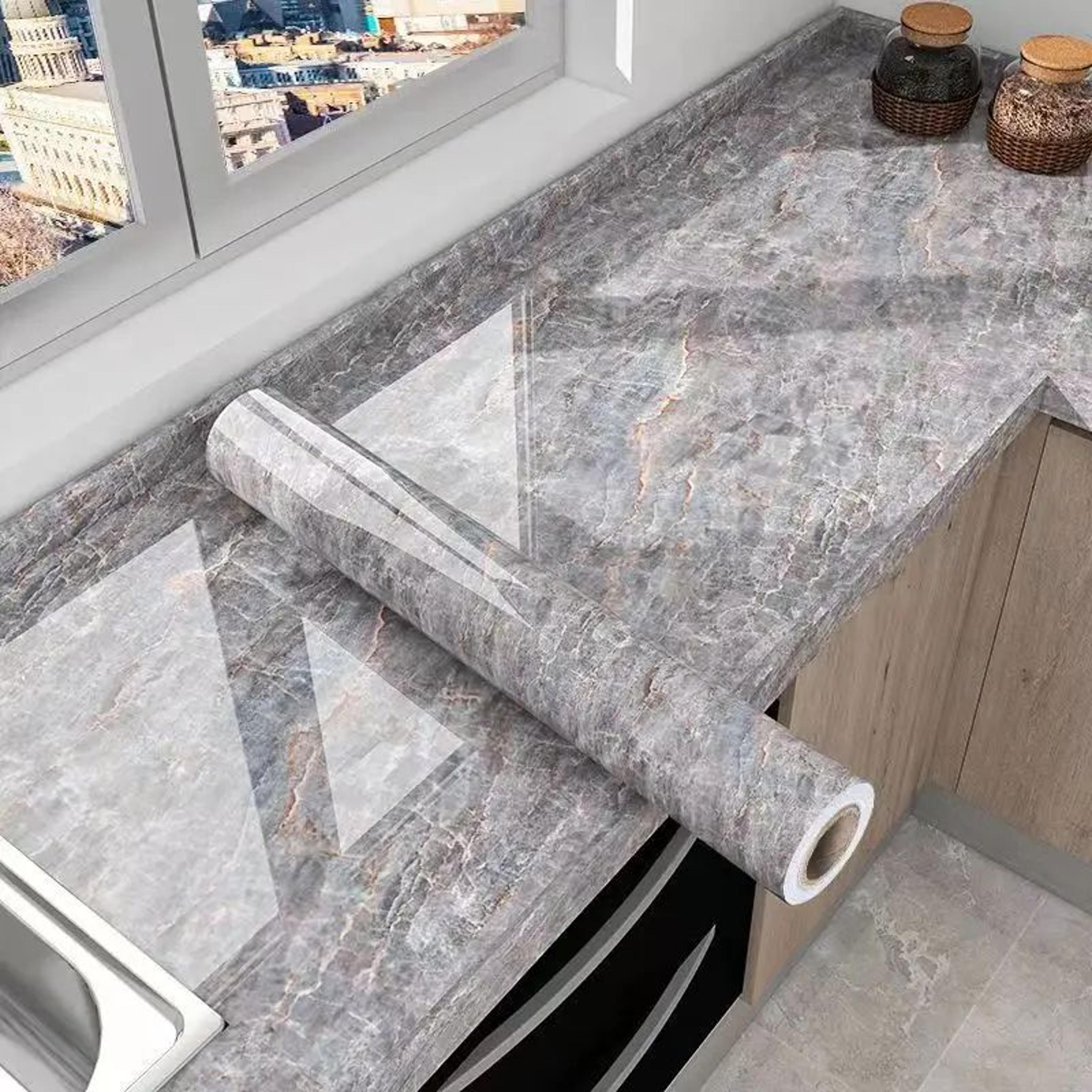 Marble SelfAdhesive Kitchen Wallpaper  Waterproof OilProof PVC Countertop Cabinet  Tile Renovation  10