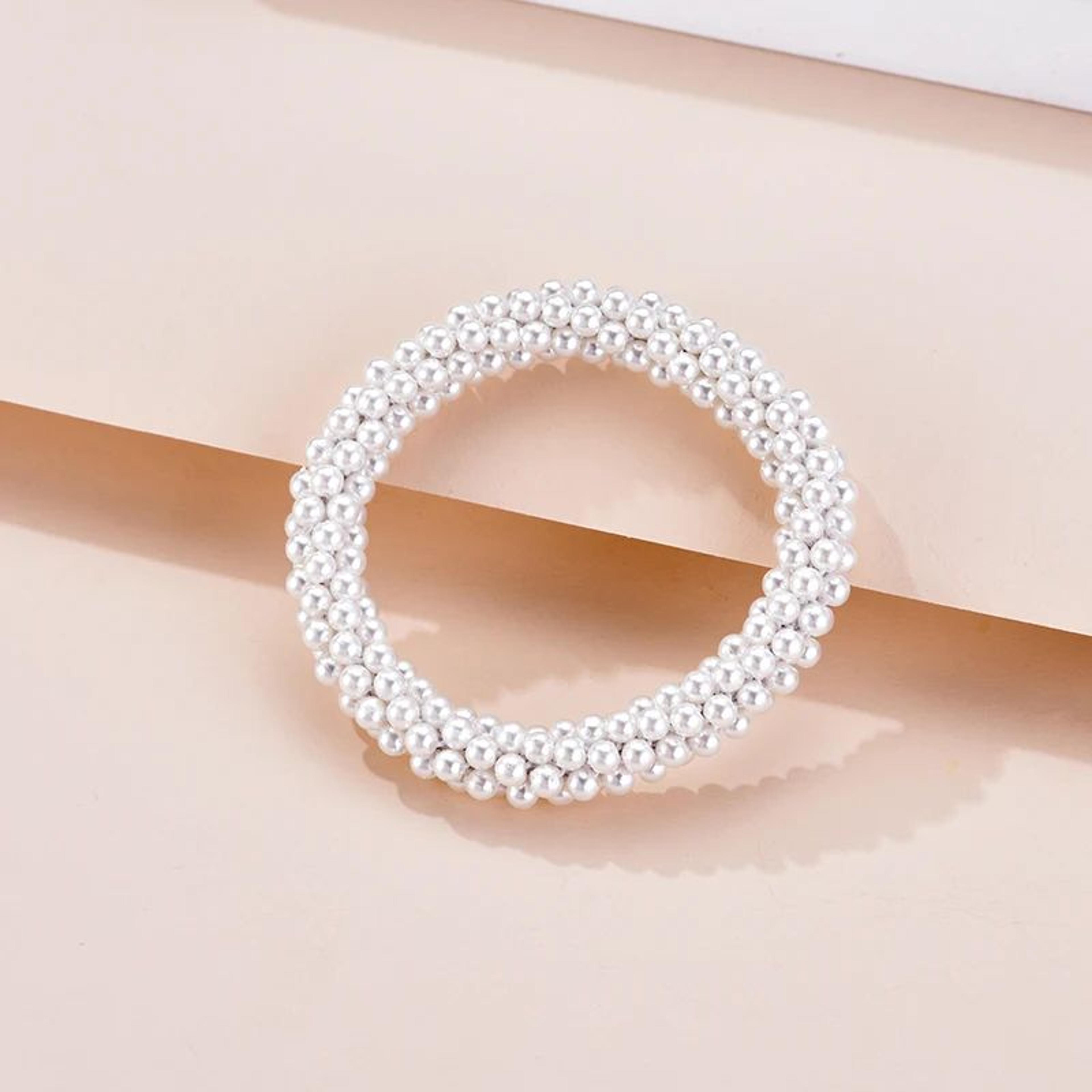 Bohemian Pearl Stretch Beaded Bracelet  Handmade Vintage Boho Elastic Bracelet For Women 8