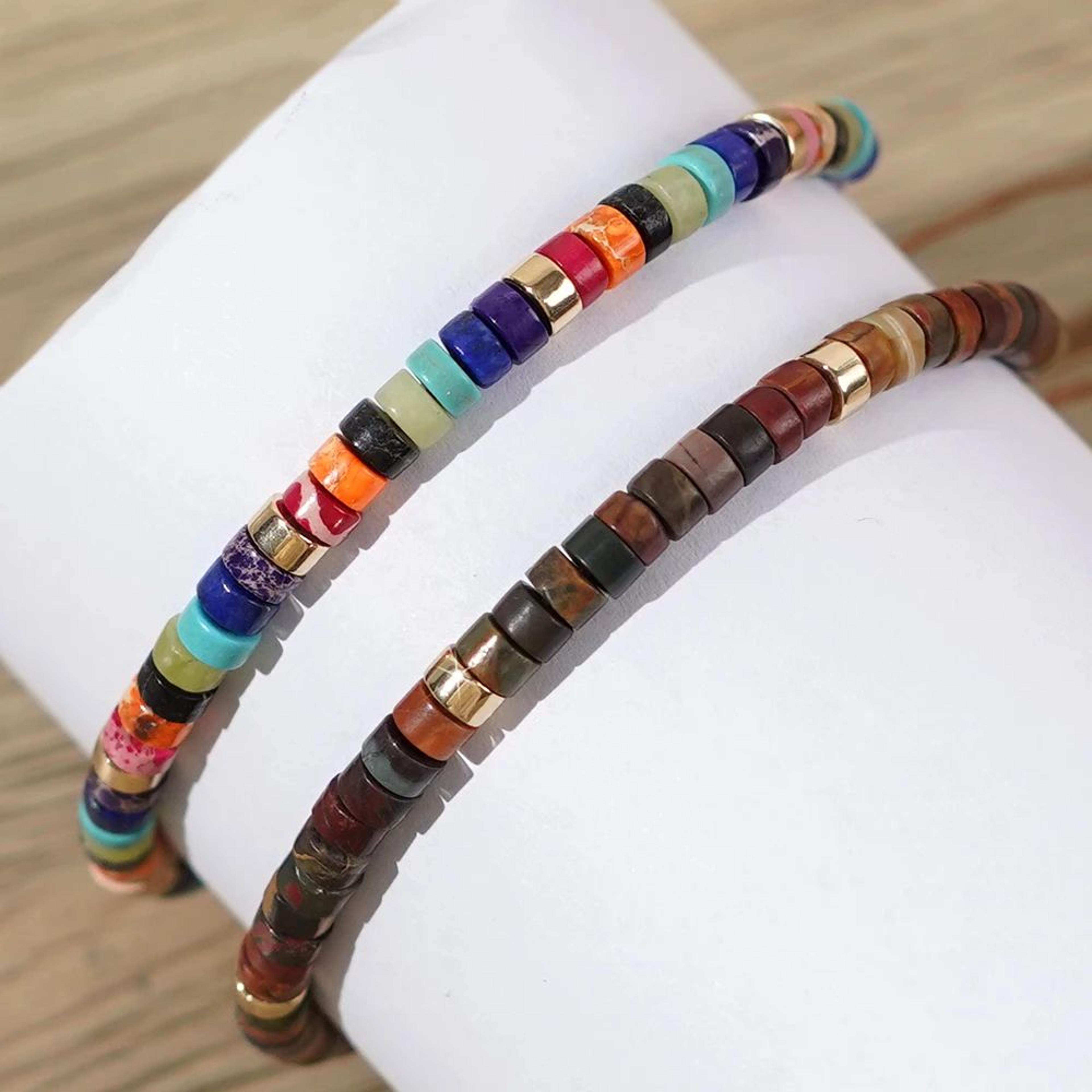 Go2boho Picasso Gemstone Beaded Bracelet  SemiPrecious Stone Strand Bracelet For Women 1