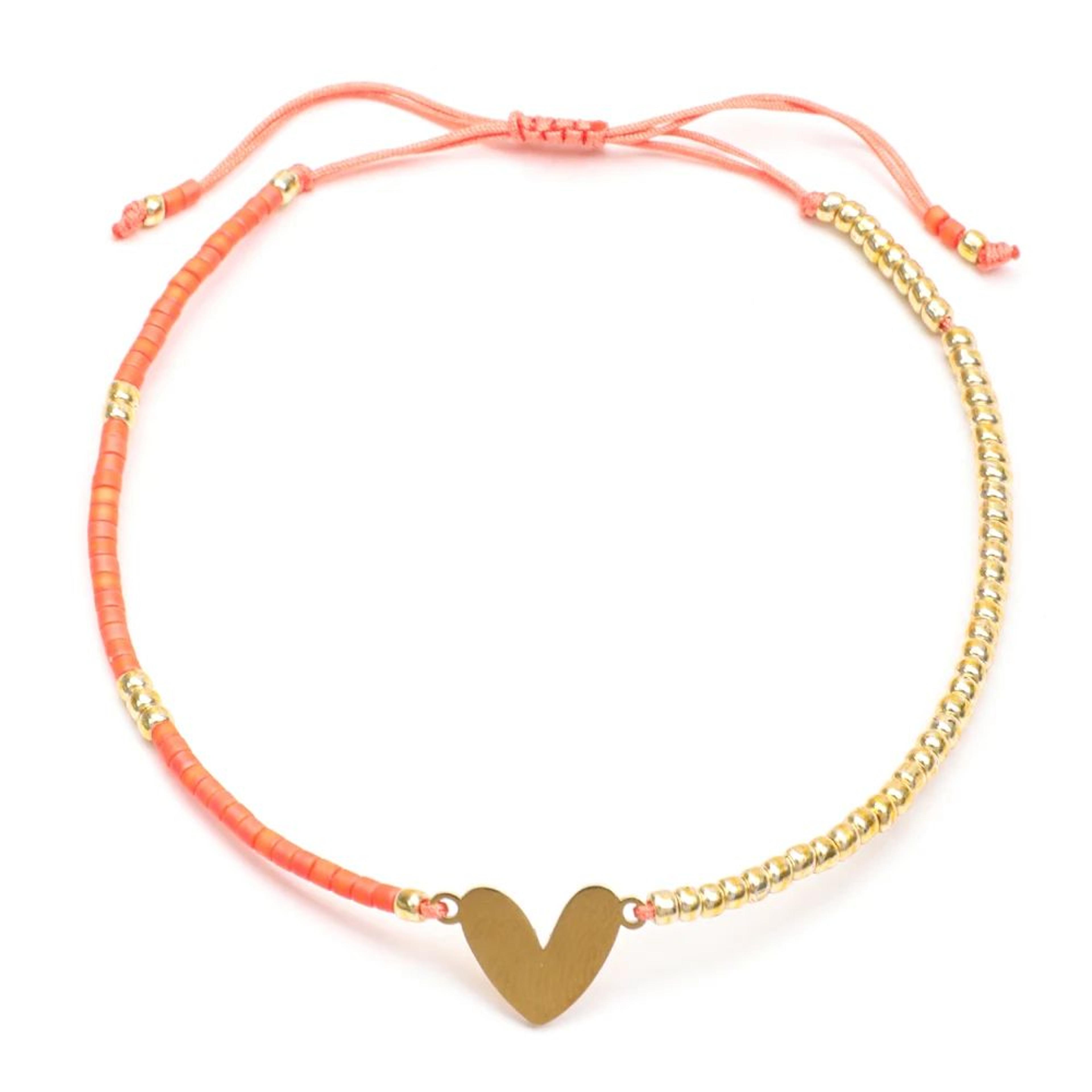 Love Heart Charm Miyuki Beaded Bracelet  Handmade Adjustable Friendship Rope Bracelet For Women  Gi 9