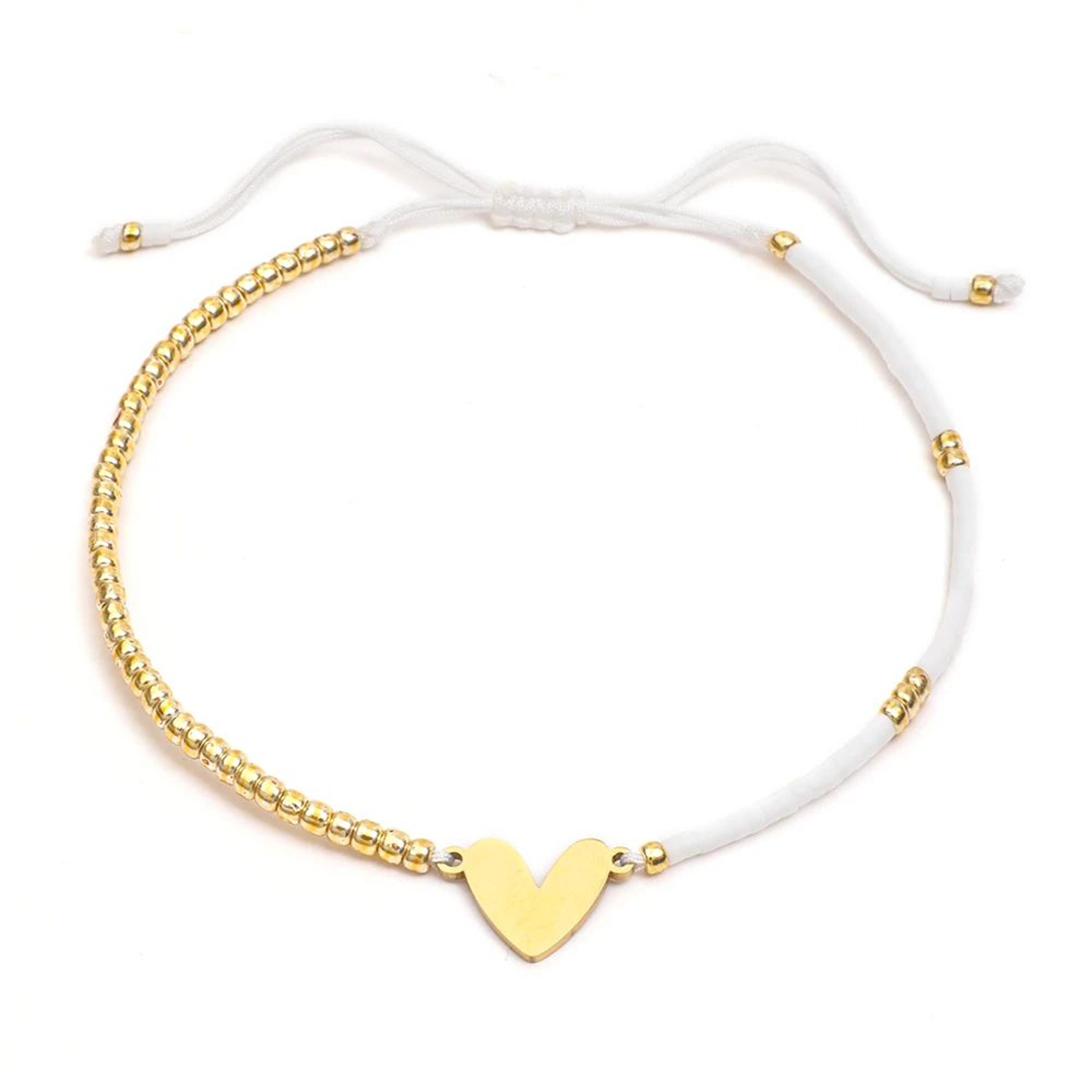 Love Heart Charm Miyuki Beaded Bracelet  Handmade Adjustable Friendship Rope Bracelet For Women  Gi 12