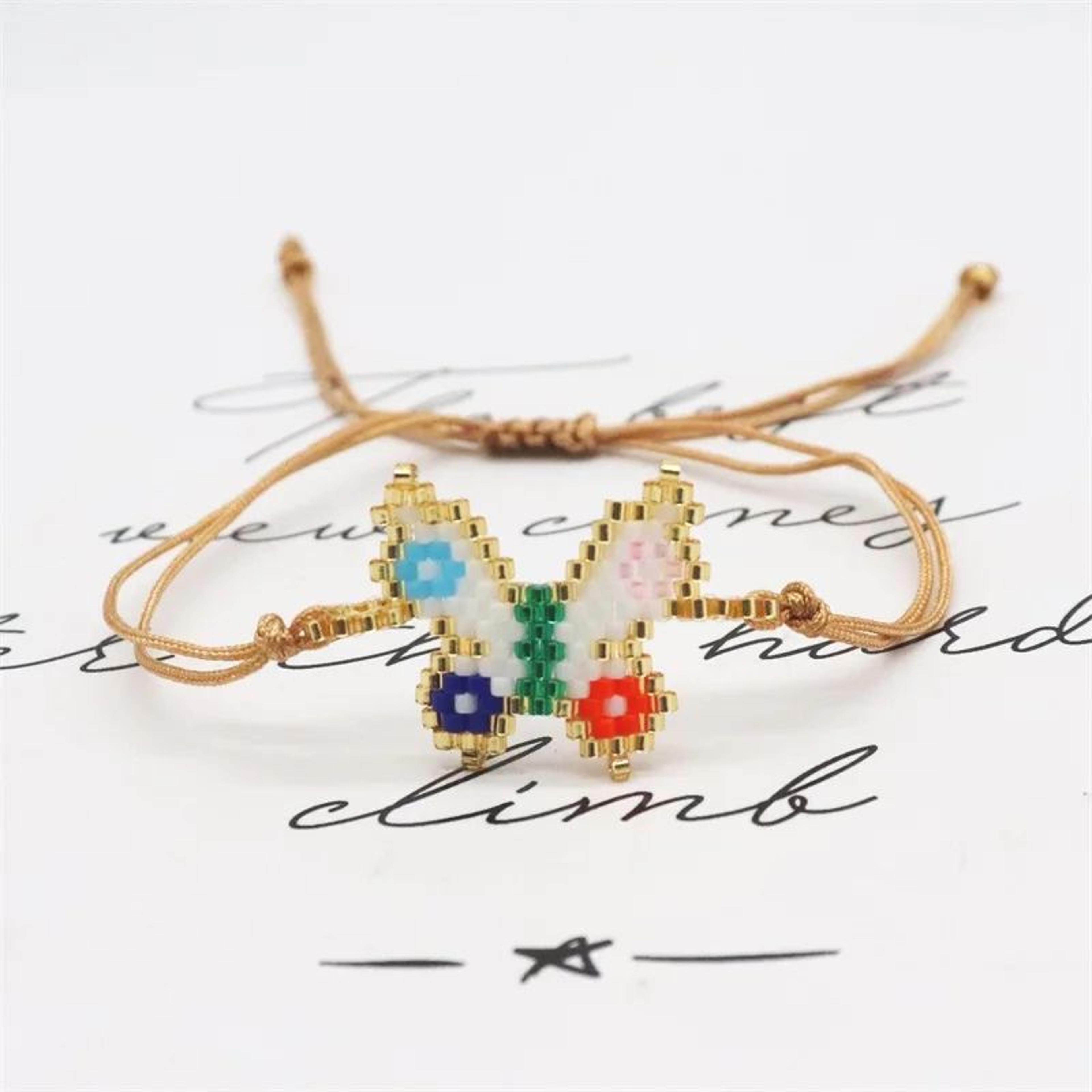 Handmade Miyuki Butterfly Beaded Bracelet  Adjustable Boho Friendship Bracelet For Women 1
