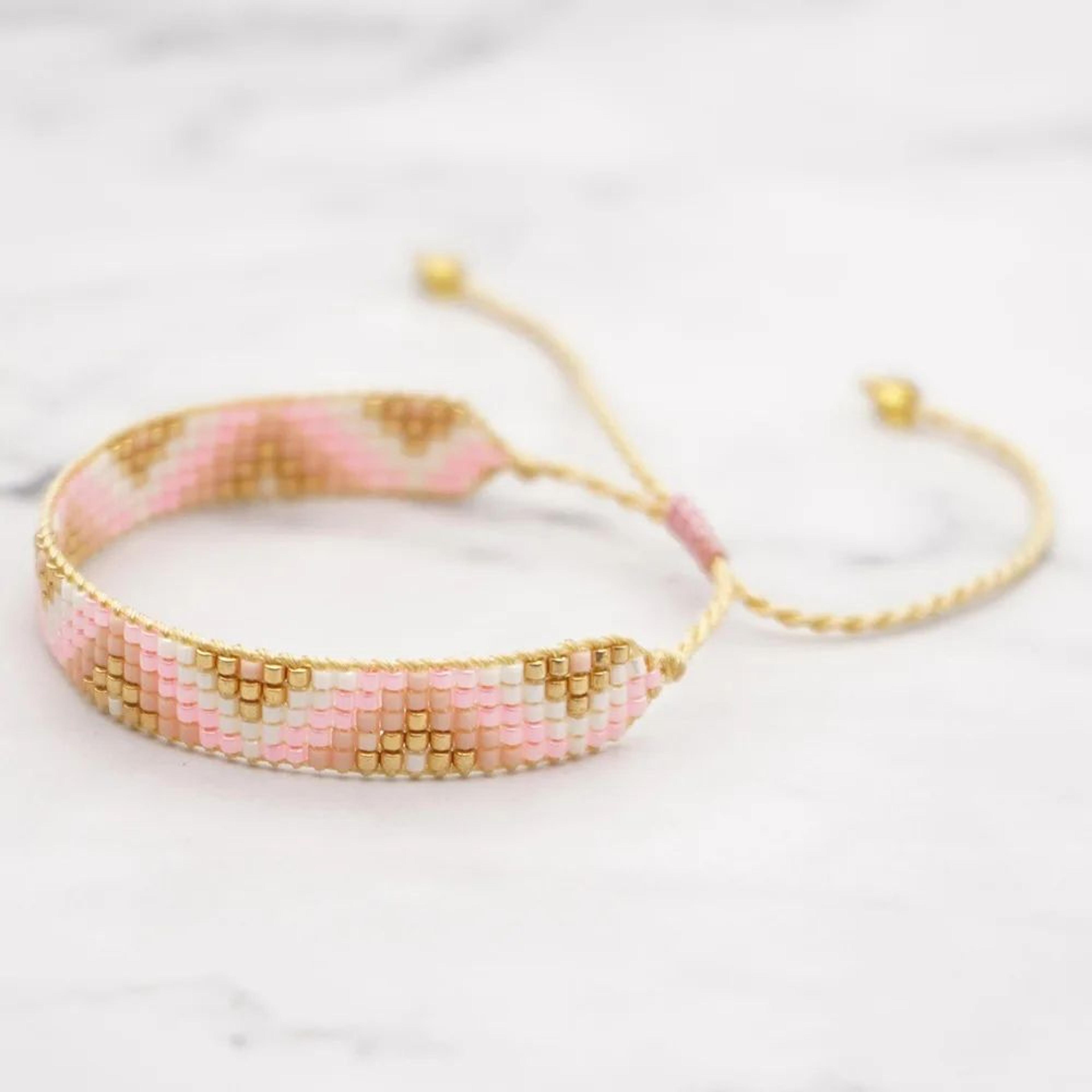 Rice Ball Beaded Bracelet  Handwoven Adjustable Boho Acrylic Bracelet For Women  Men 1
